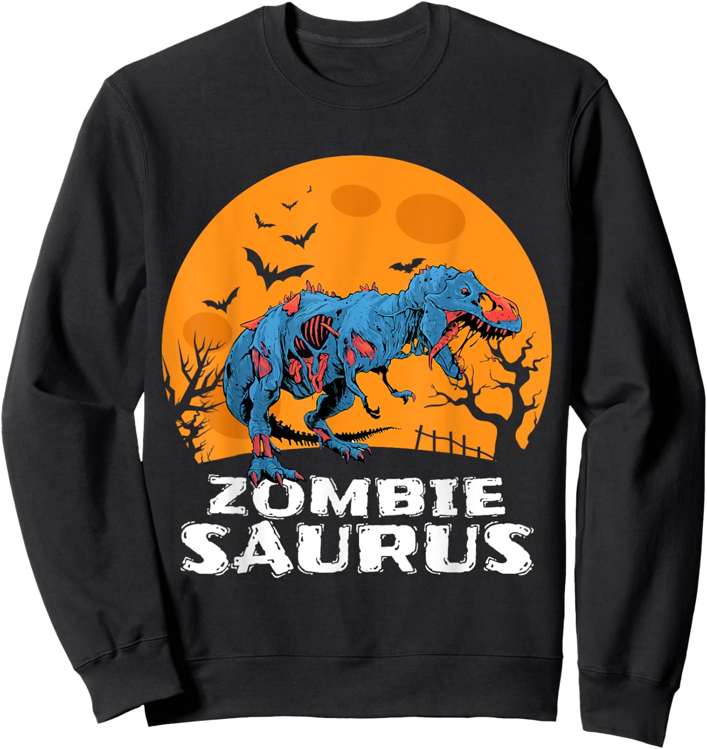 Halloween Zombie T rex Dinosaur Costume Gift Boys Girls Kids Sweatshirt - Sweatshirt | Black