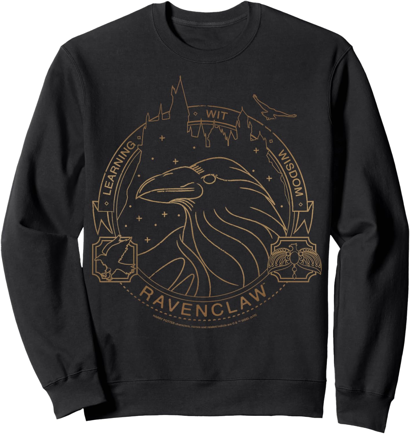Harry Potter Ravenclaw Line Art Logo Sweatshirt - Sweatshirt | Black
