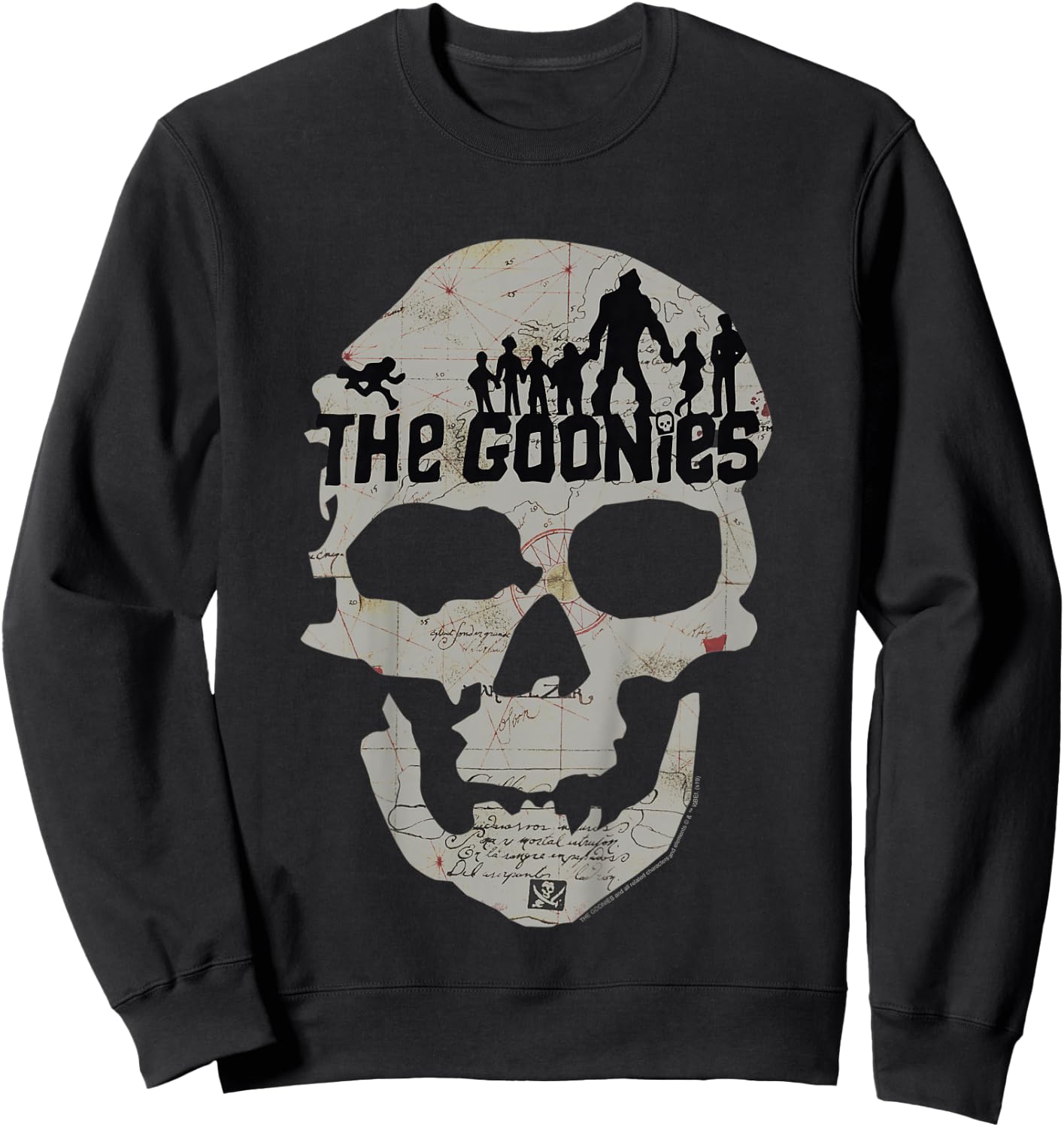 Kids The Goonies Skeleton Map Poster Sweatshirt - Sweatshirt | Black