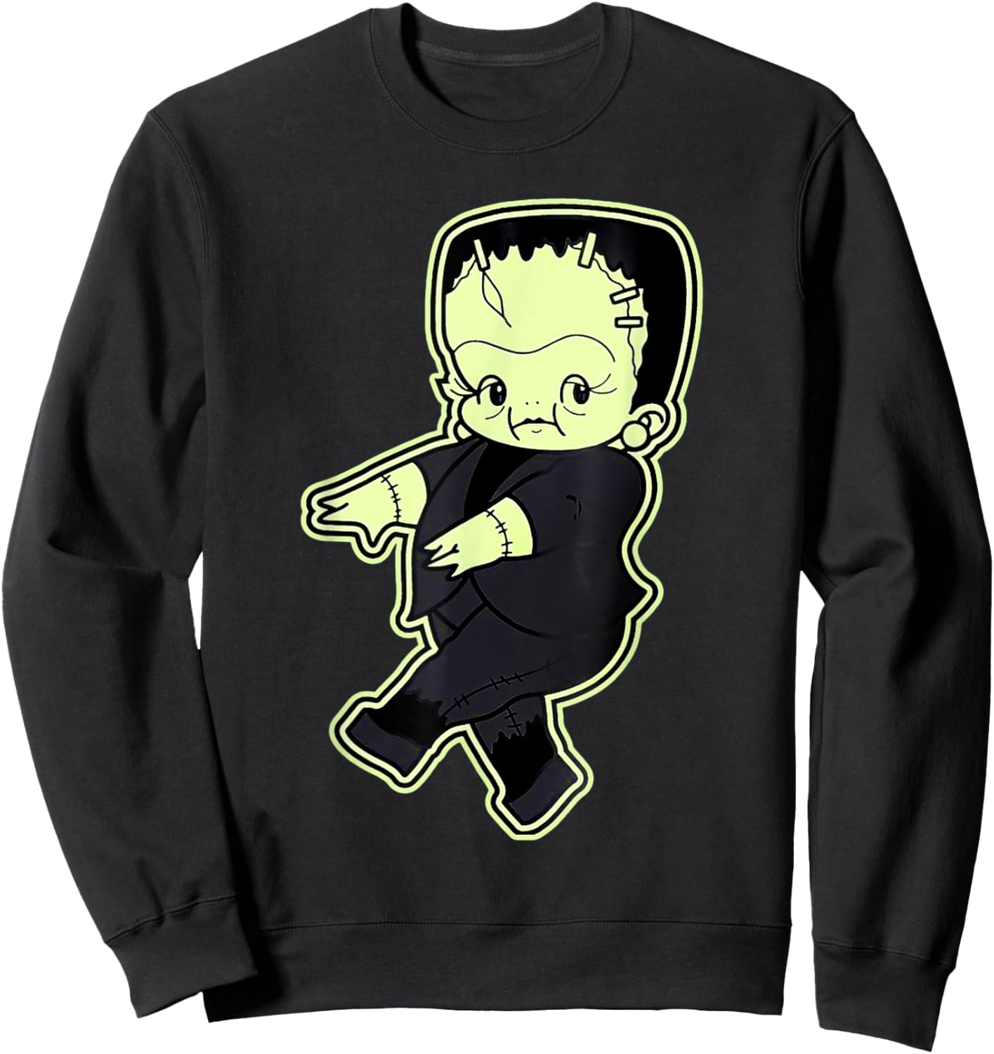 Kewpie Baby Frankenstein Monster Sweatshirt - Sweatshirt | Black