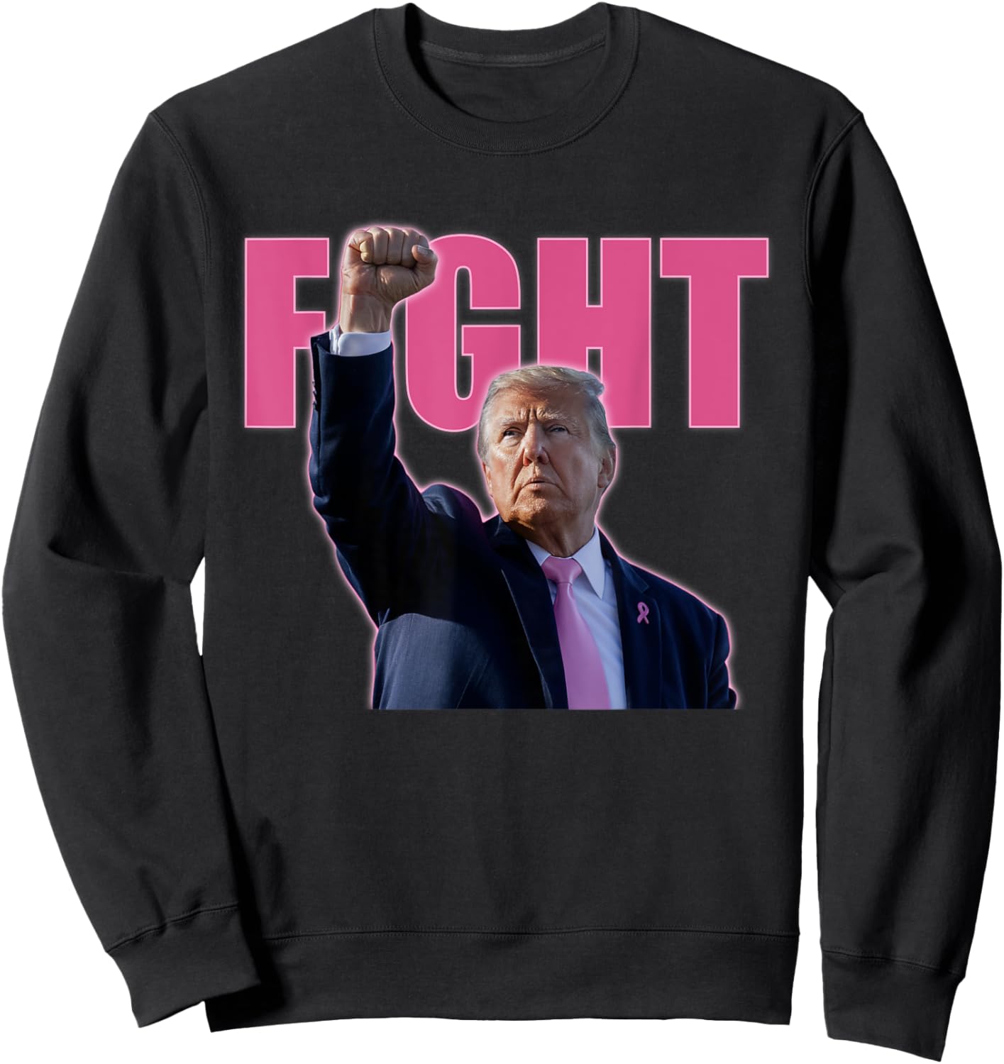 Trump Breast Cancer Awareness Survivor Fighter Sweatshirt - Sweatshirt | Black