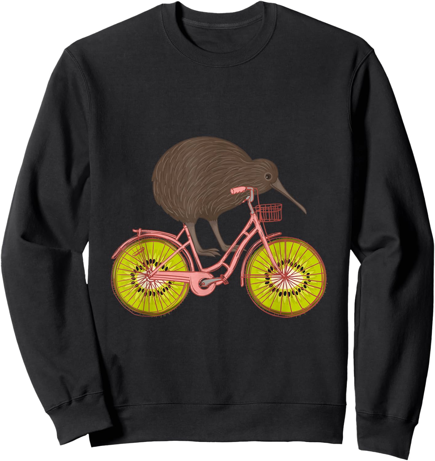 Cute Animal Kiwi Cycling New Zealand Sweatshirt - Sweatshirt | Black