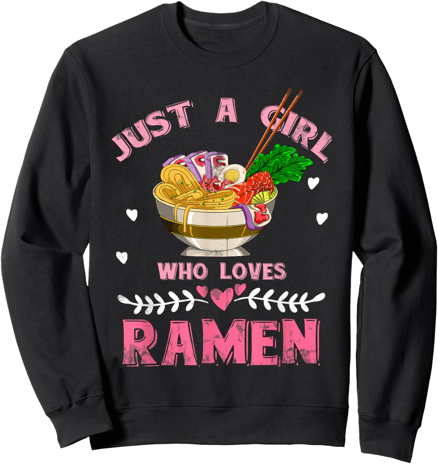 Japanese Food Asia Anime Girl Gift Ramen Sweatshirt - Sweatshirt | Black