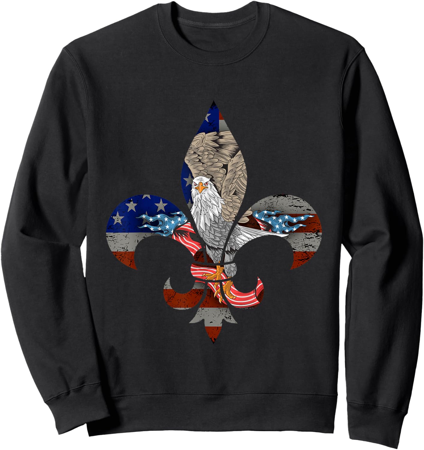 Funny Patriotic Scout Logo Scouting Lover Us Flag Eagle Gift Sweatshirt - Sweatshirt | Black