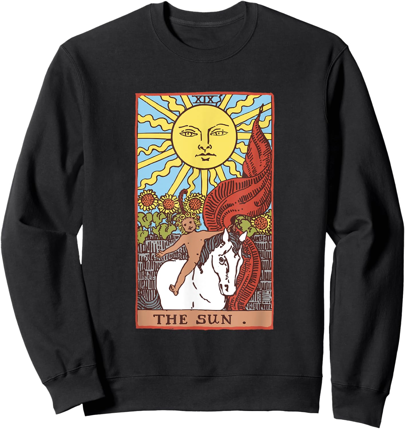Sun Tarot Card Rider Waite Sweatshirt - Sweatshirt | Black