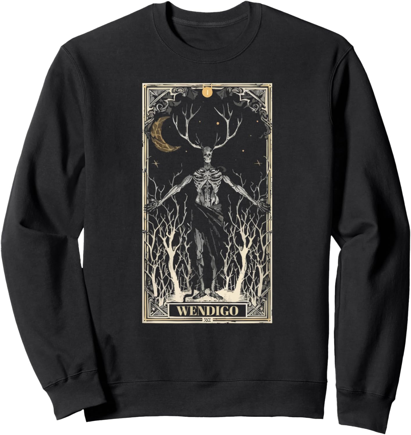 Wendigo Monster Legendary Creature Cryptozoology Cryptid Sweatshirt - Sweatshirt | Black