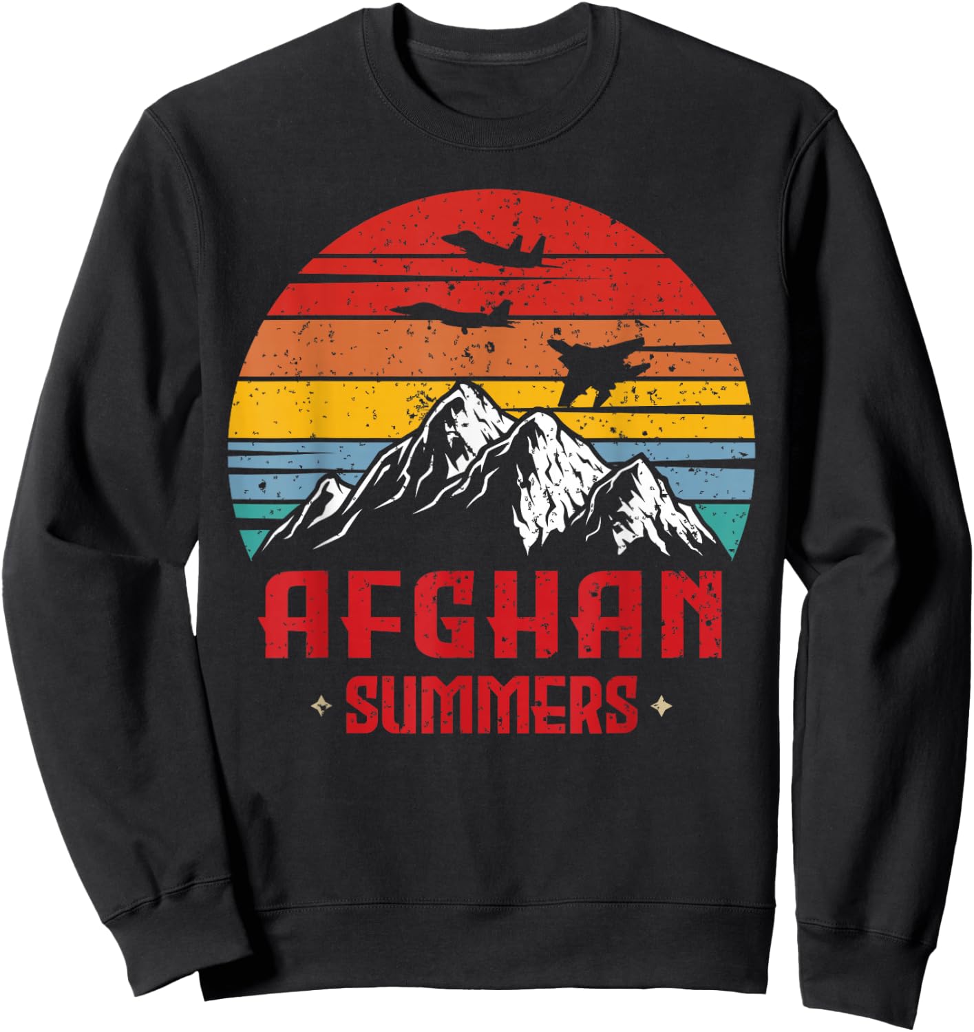 Afghan Summers Veteran Shirt Funny Afghanistan Veteran Gift Sweatshirt - Sweatshirt | Black