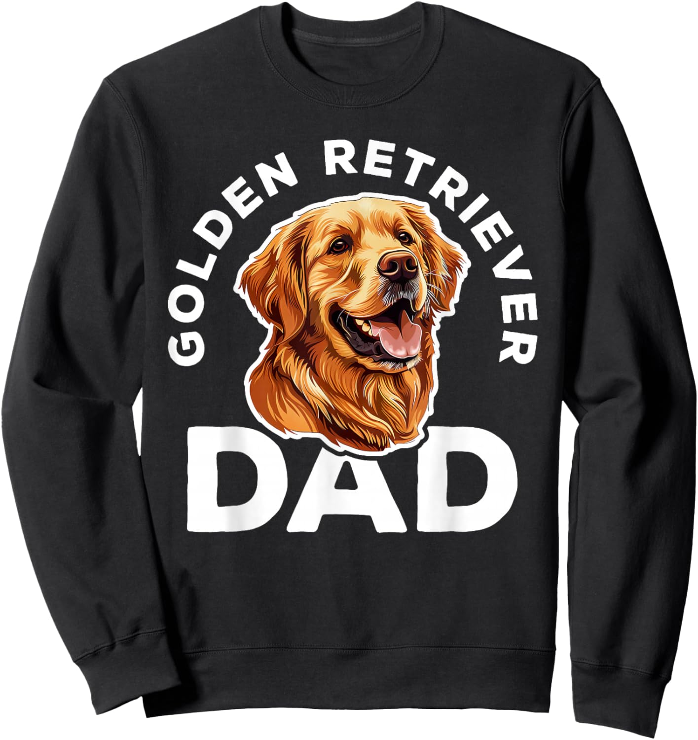 Golden Retriever Dad Shirt Men Daddy Dog Lover Fathers Day Sweatshirt - Sweatshirt | Black