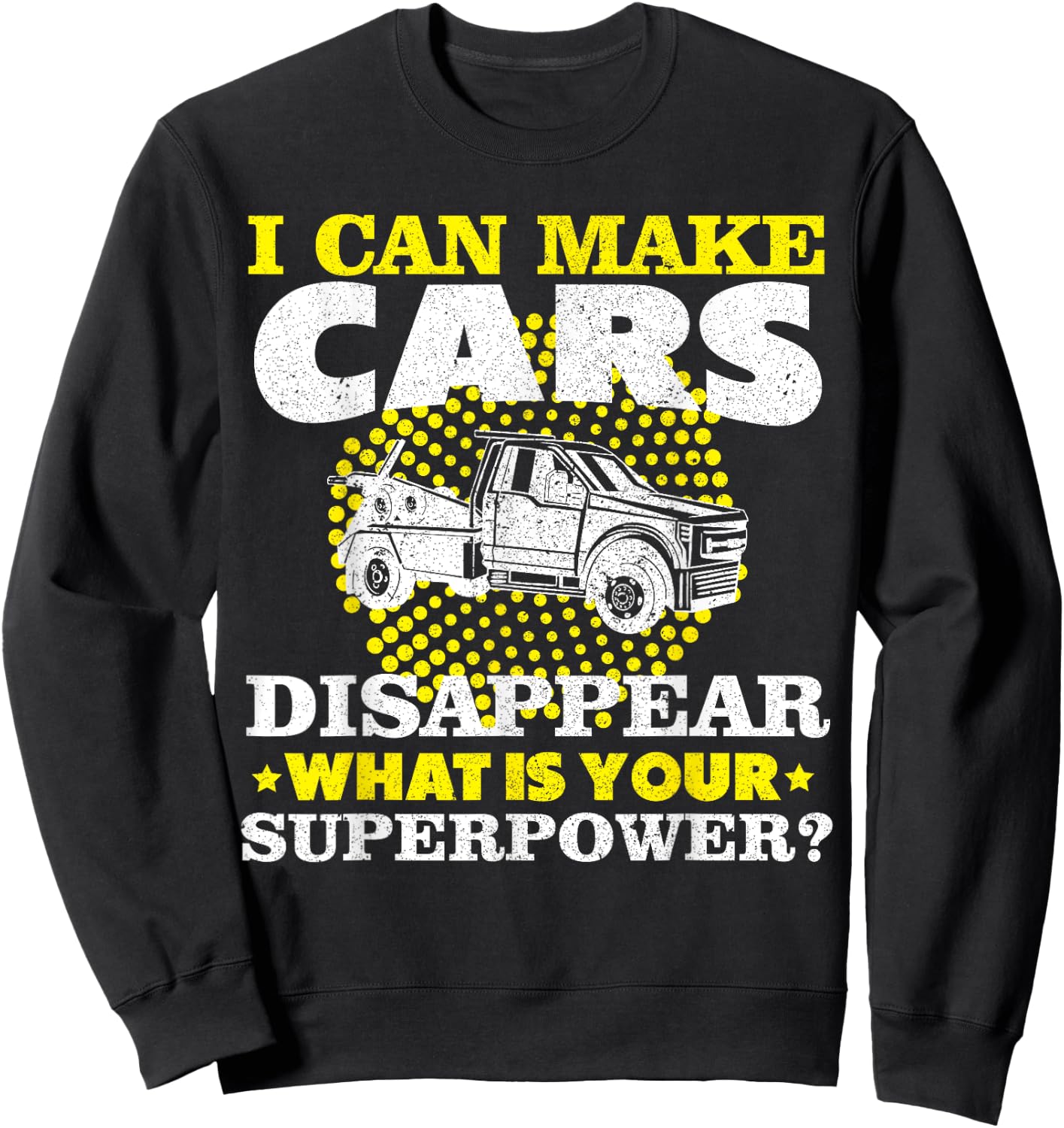 Tow Truck Driver Breakdown Lorry - Thin Yellow Line Trucker Sweatshirt - Sweatshirt | Black