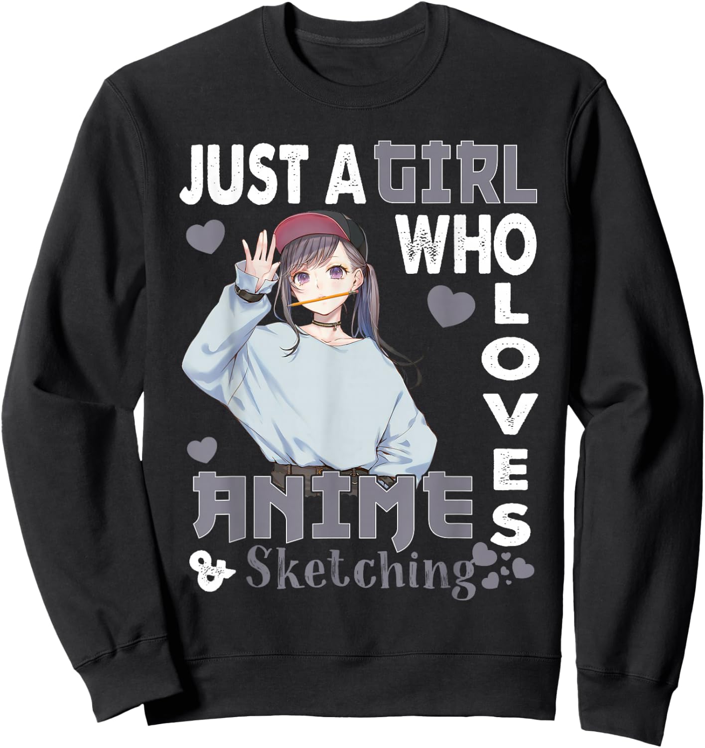 Japanese Anime Drawing Gifts Just A Girl Who Loves Sketching Sweatshirt - Sweatshirt | Black