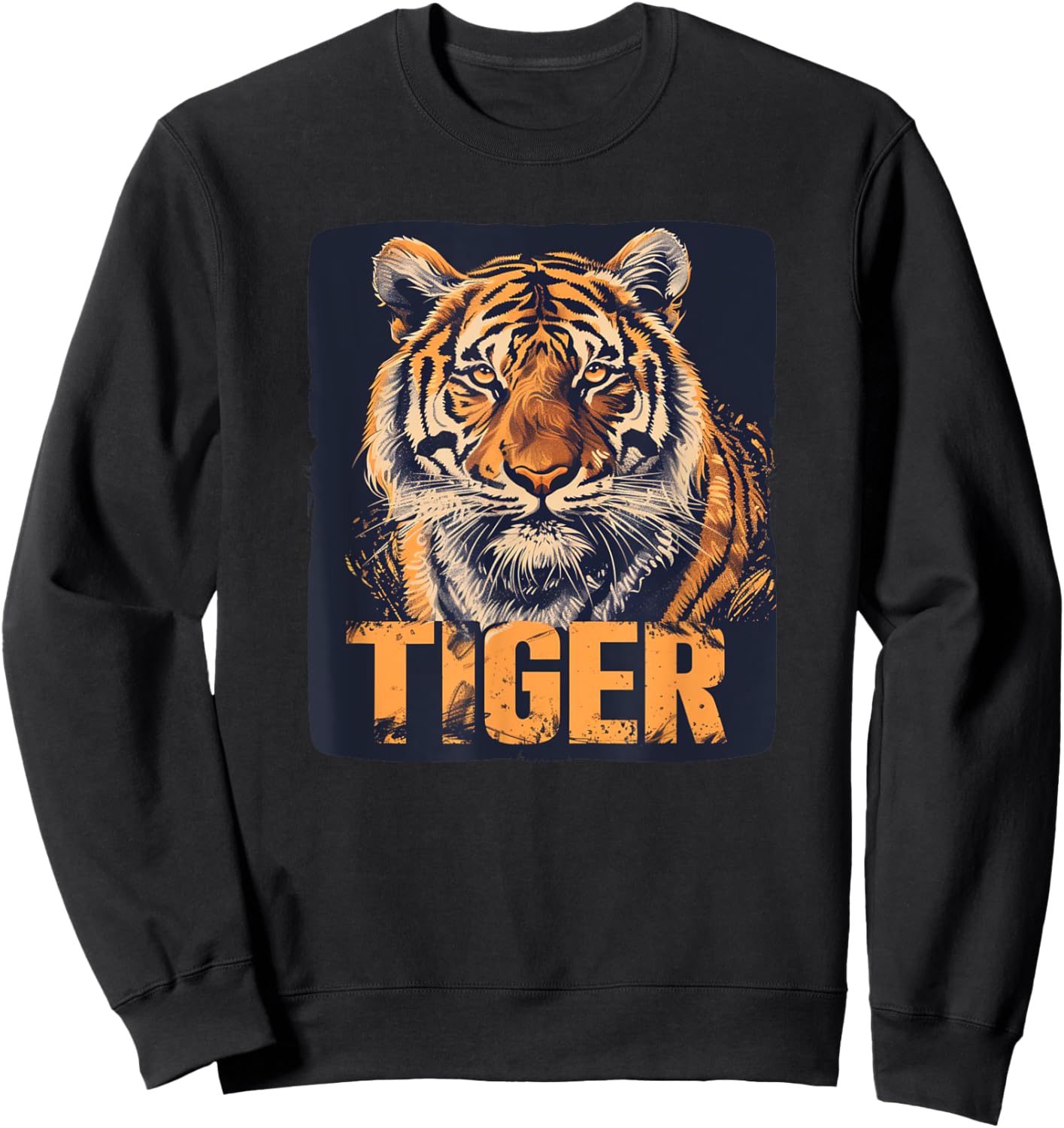 Nice Tiger Cat for Jungle and Animals Lovers Men Women Kids Sweatshirt - Sweatshirt | Black