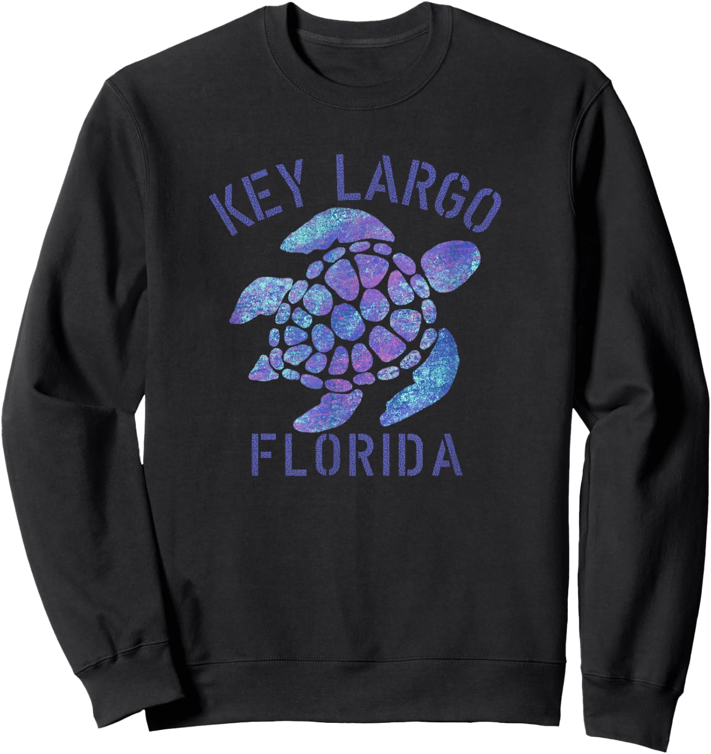 Key Largo, FL Beach Design / Tribal Turtle Gift Sweatshirt - Sweatshirt | Black