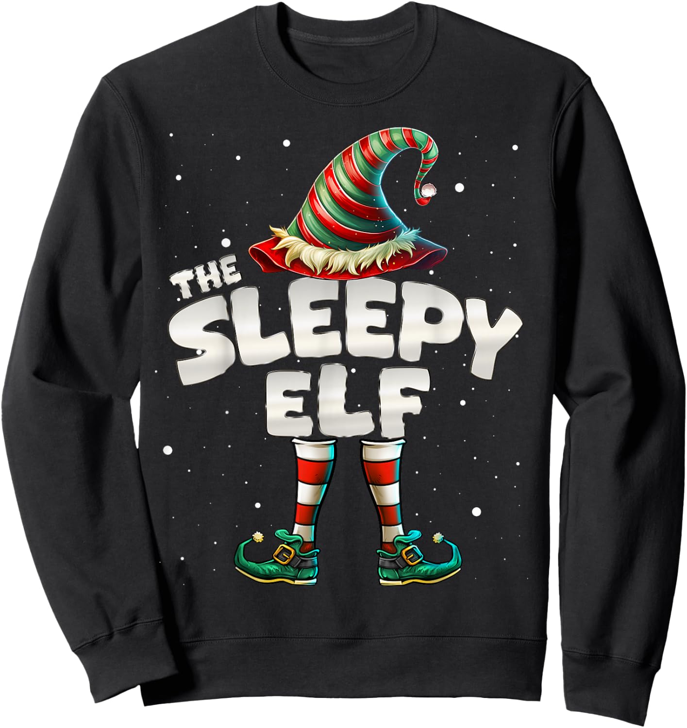 I'm The Sleepy Elf Family Matching Group Christmas Sweatshirt - Sweatshirt | Black