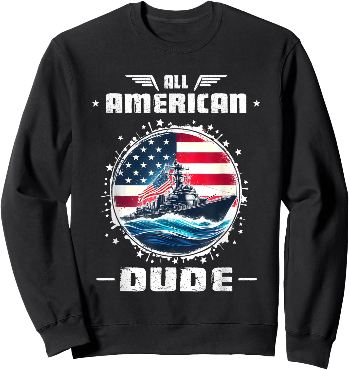 USA Perfect Dude Merch Perfect Dude Shirt All American Dude Sweatshirt - Sweatshirt | Black