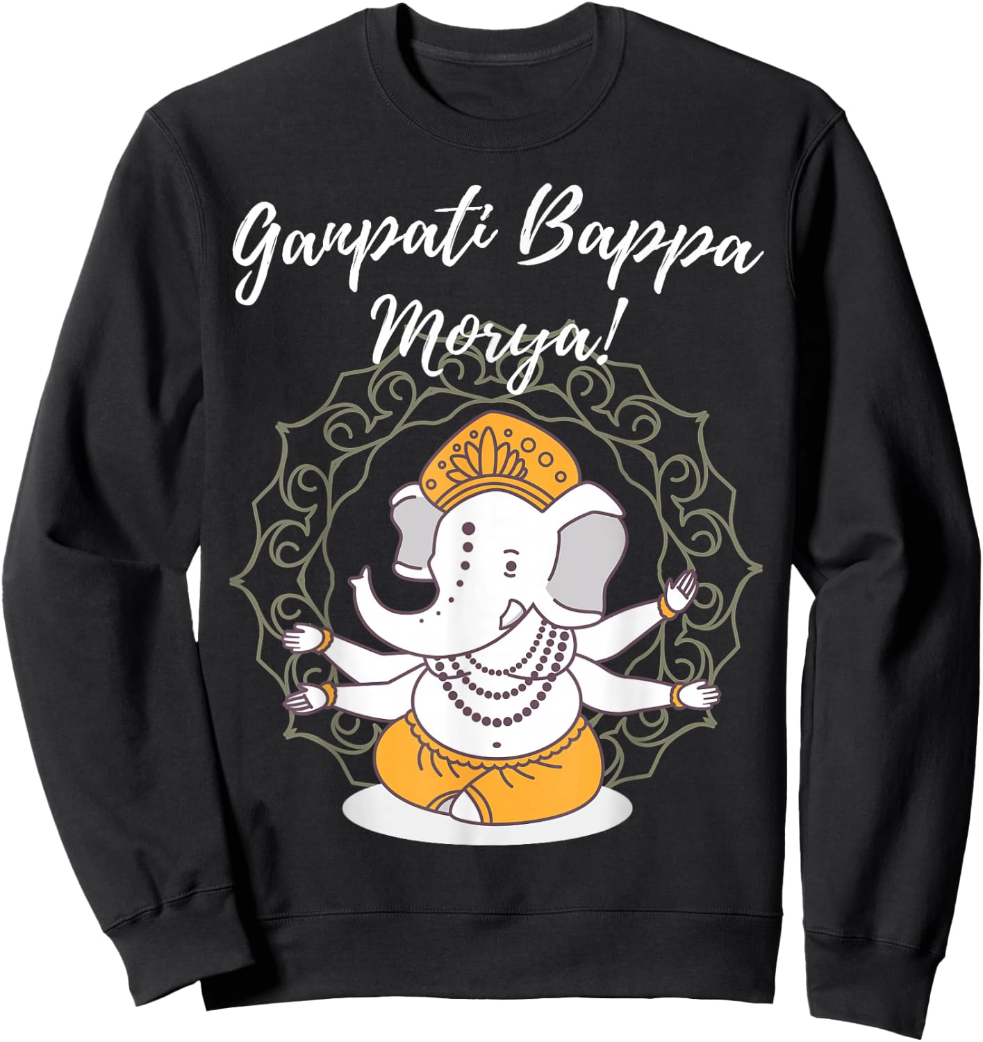 Ganesh Chaturthi Hindu God Elephant Lord Ganeshotsav Sweatshirt - Sweatshirt | Black