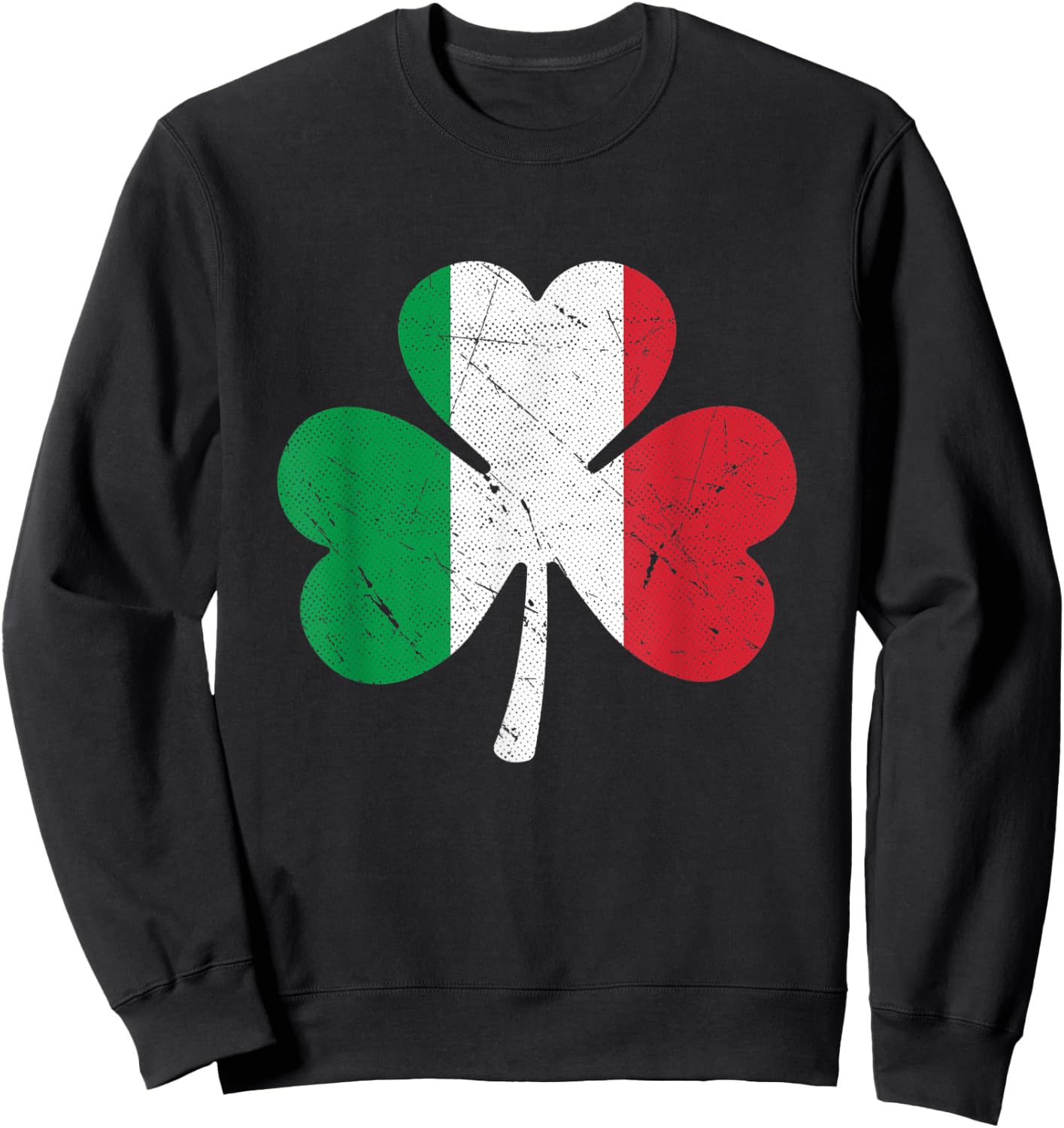 St. Patrick's Day Italy Flag Shamrock Gift Matching Italian Sweatshirt - Sweatshirt | Black