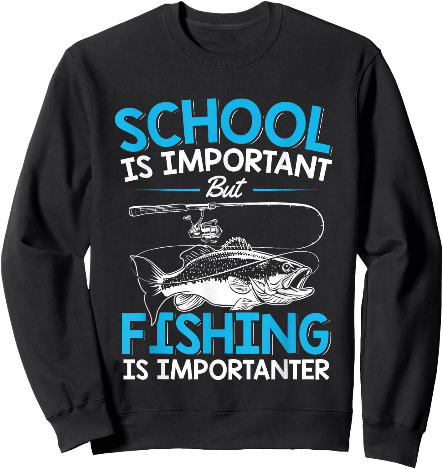 Fishing Shirt Youth Boys Fish Lover Teen Boys Fishing Sweatshirt - Sweatshirt | Black