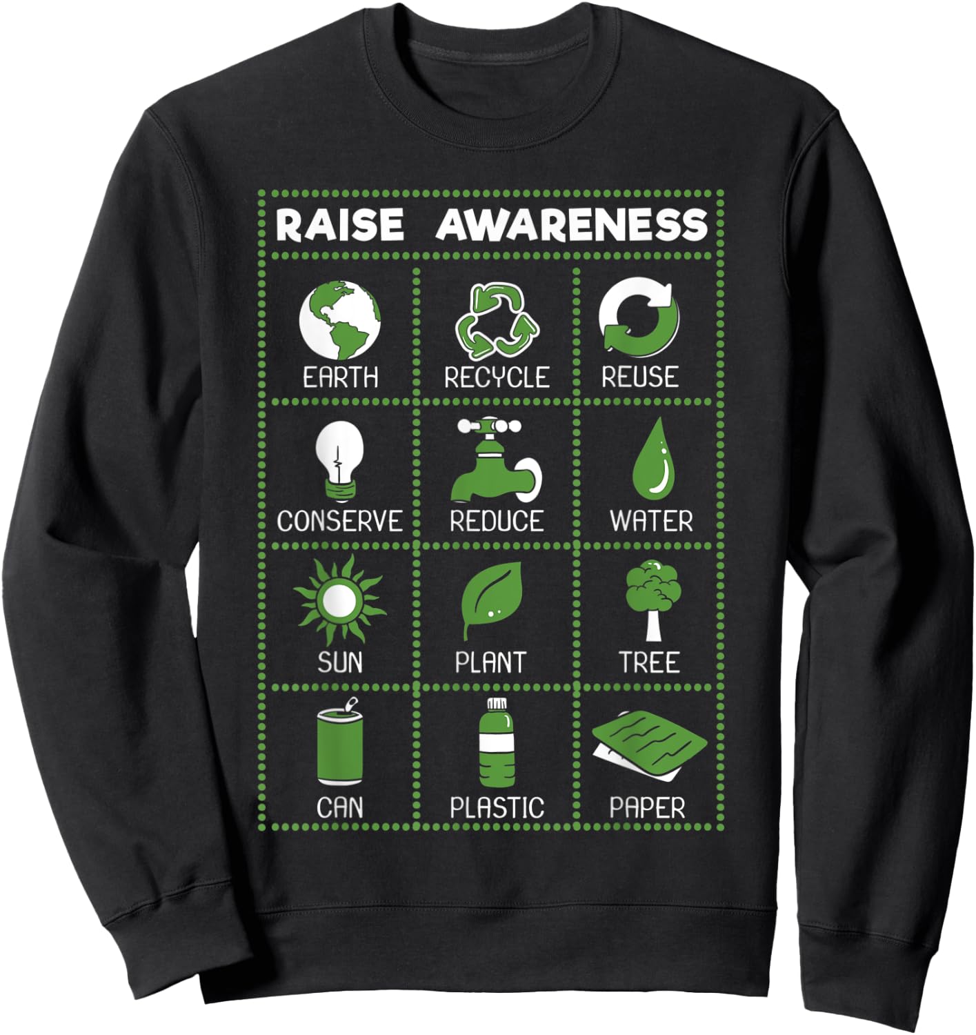 Reduce Reuse Recycle Earth Day Awareness Activist Gift Sweatshirt - Sweatshirt | Black