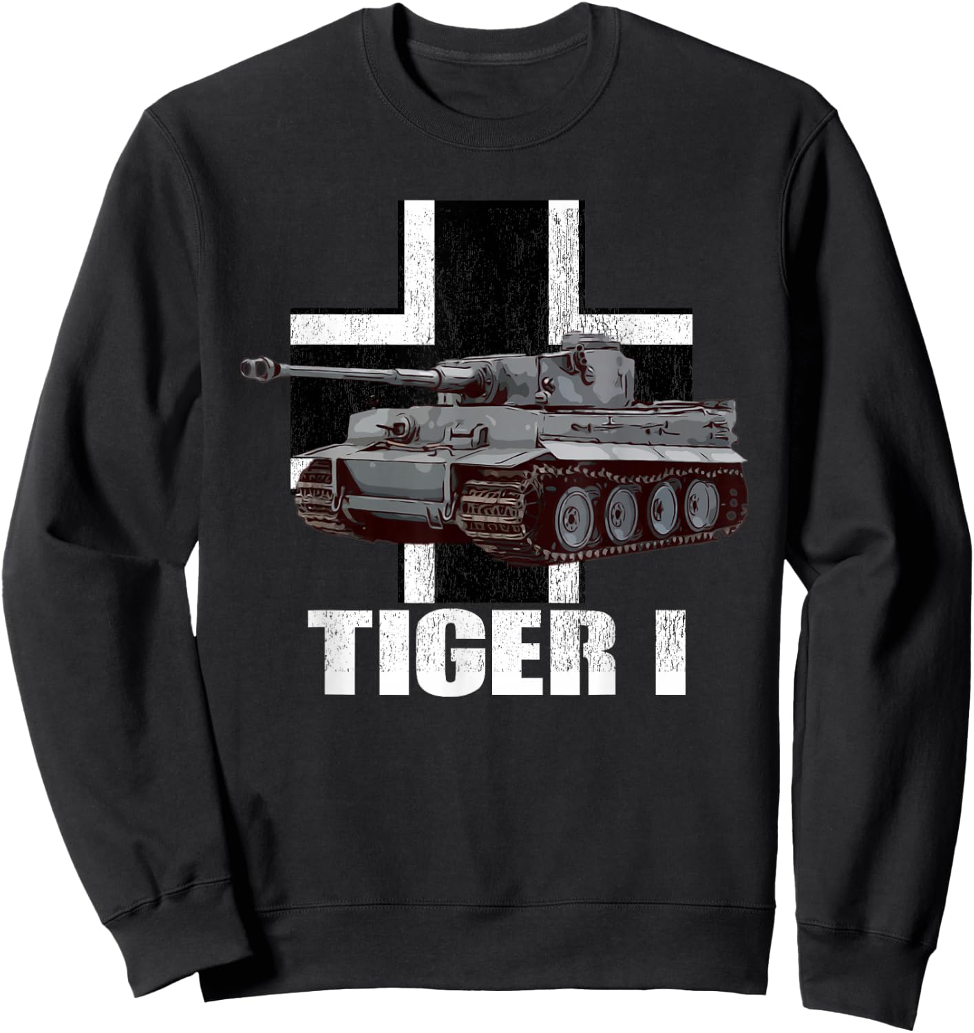 Tiger I German Heavy Tank WW2 Panzer Armored Sweatshirt - Sweatshirt | Black