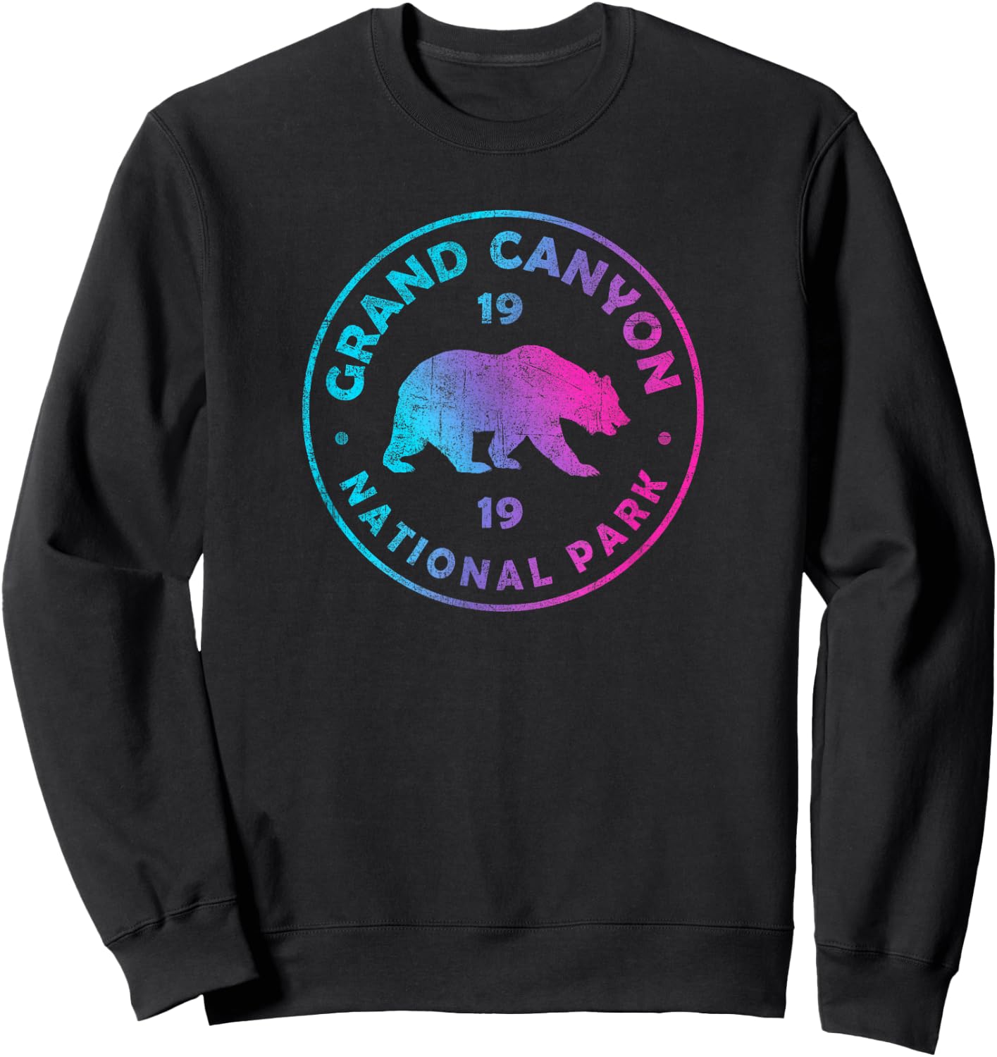 Grand Canyon National Park Colorful Bear Tie Dye Souvenir Sweatshirt - Sweatshirt | Black