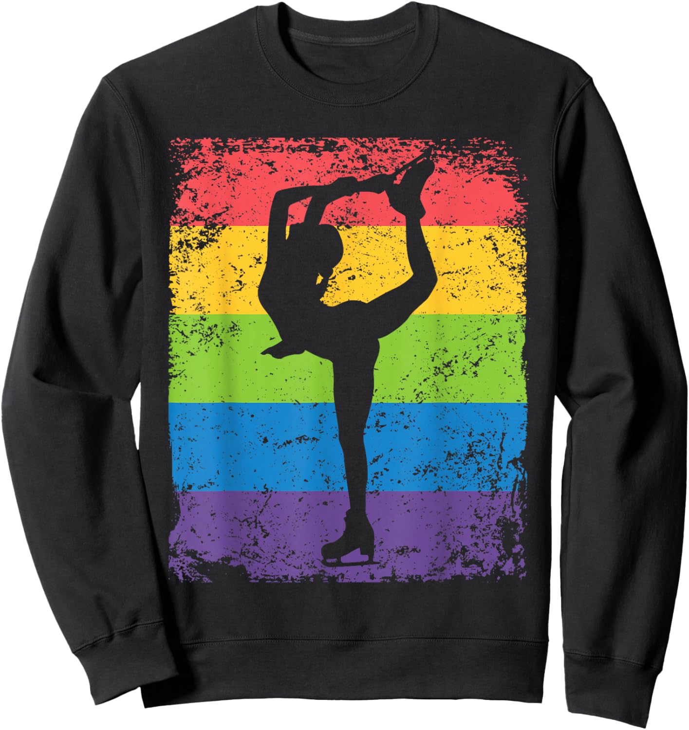 Ice Skater Figure Skating Vintage Girls Ice Skating Sweatshirt - Sweatshirt | Black