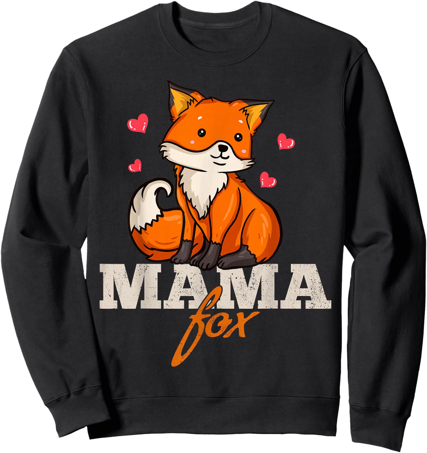 Foxes Mama Mom Mother's Day Sweatshirt - Sweatshirt | Black