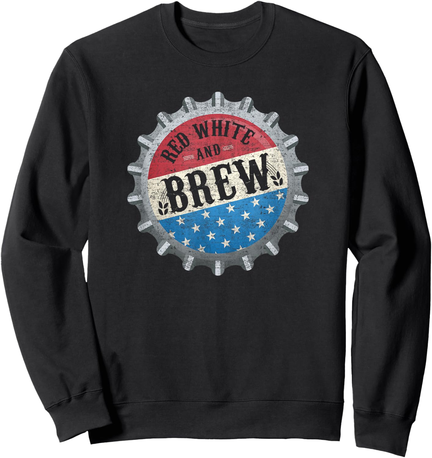 Red White And Brew 4th Of July Craft Beer Father Sweatshirt - Sweatshirt | Black