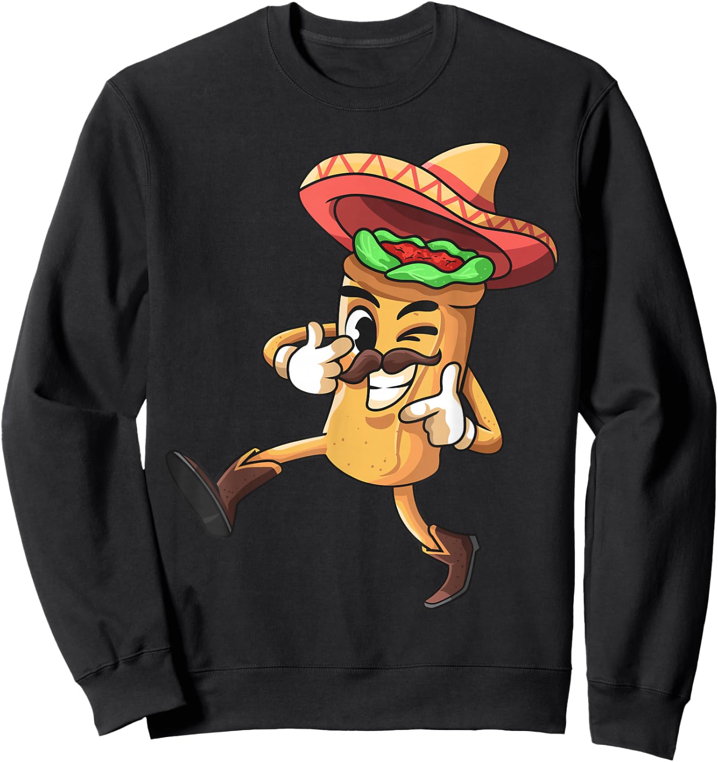 Funny Burrito Mexican | Cinco De Mayo Fiesta Costume Sweatshirt - Sweatshirt | Black