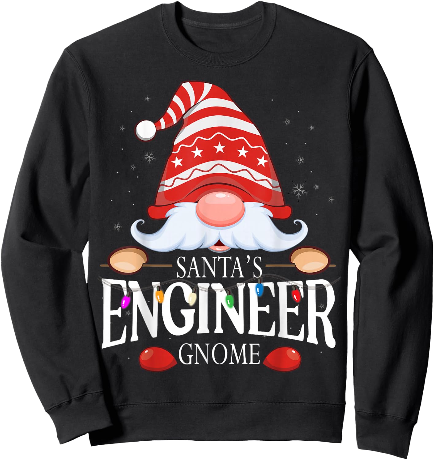 Santa's Engineer Gnome Matching Christmas Pajama Sweatshirt - Sweatshirt | Black