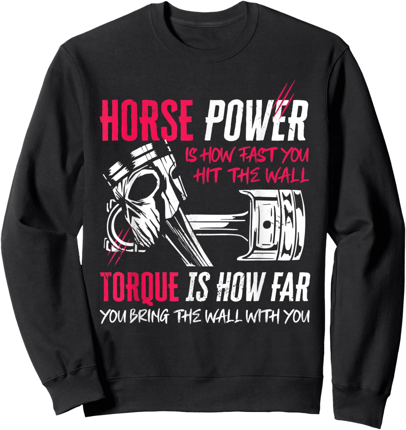 Funny Horsepower And Torque Power Mechanic Diesel Sweatshirt - Sweatshirt | Black
