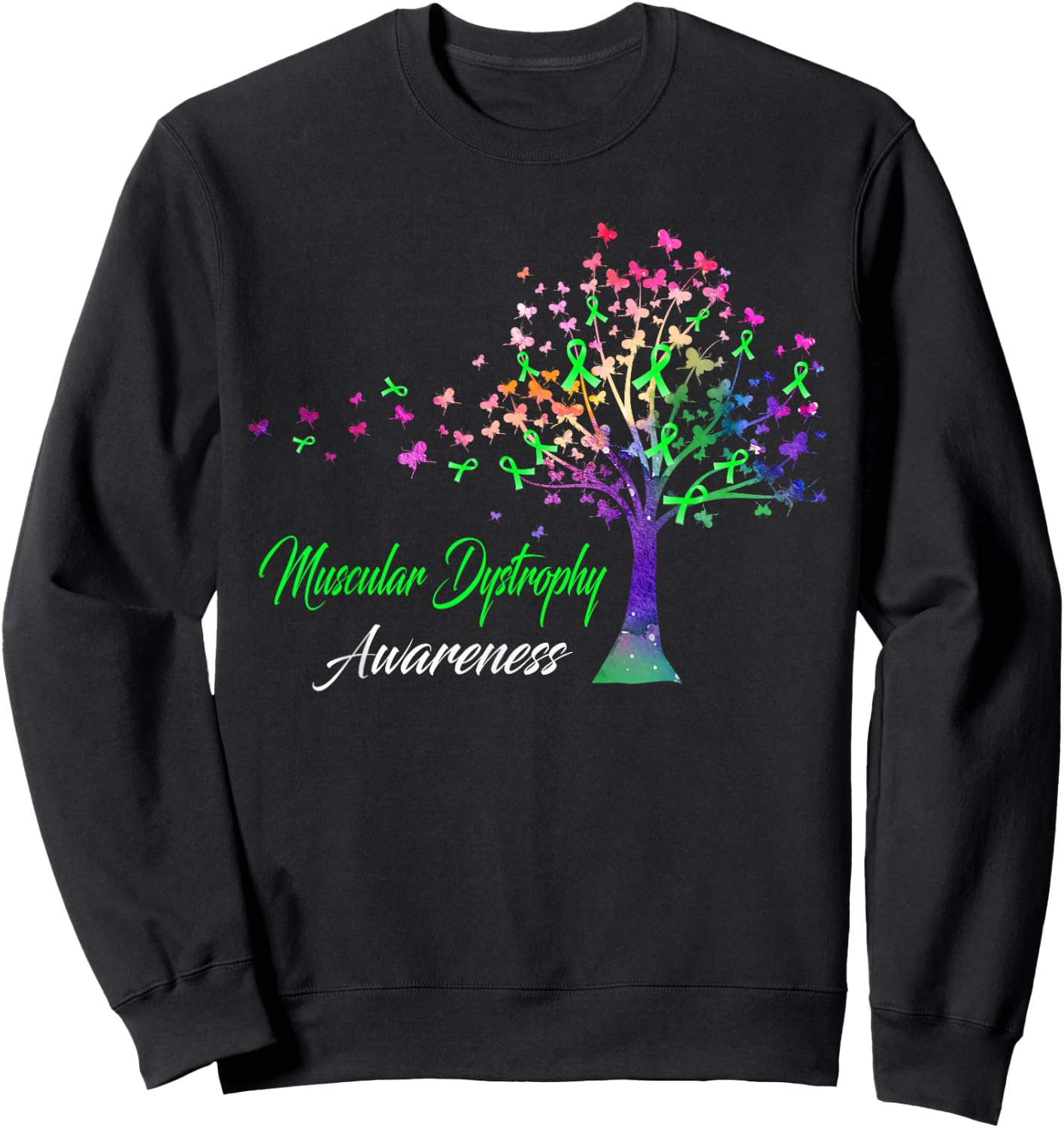 Tree Ribbon Muscular Dystrophy Awareness Sweatshirt - Sweatshirt | Black