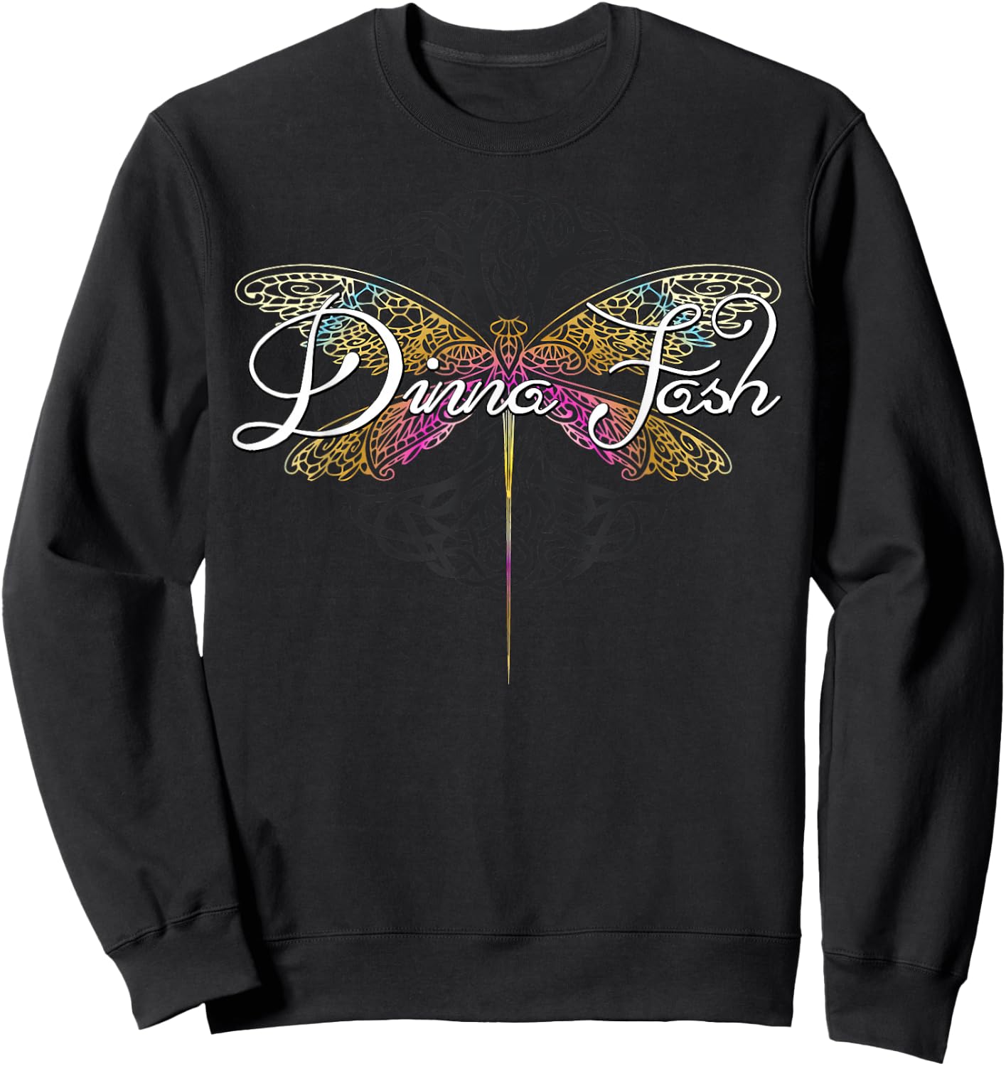 Dinna Fash Dragonfly | Scottish Gift Sweatshirt - Sweatshirt | Black