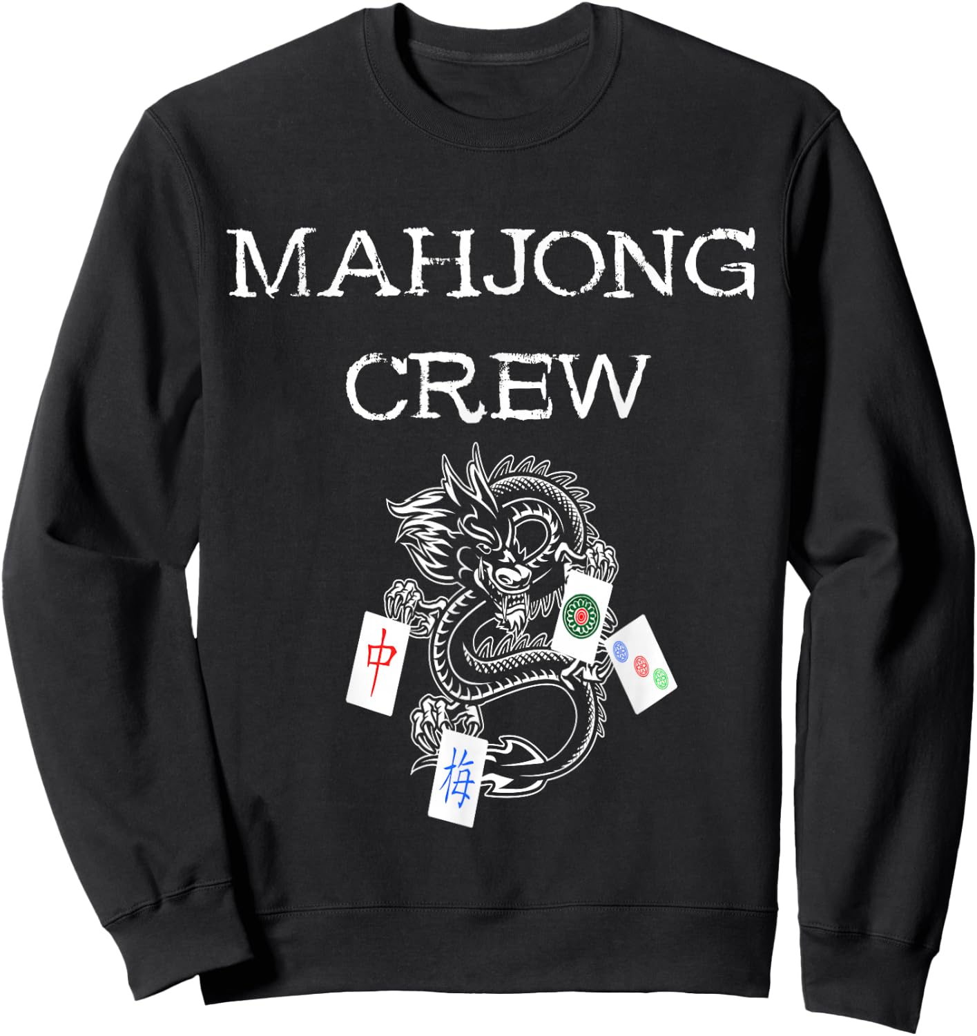 Mahjong Crew Mah Jongg Squad Team Chinese Game Set Group Sweatshirt - Sweatshirt | Black