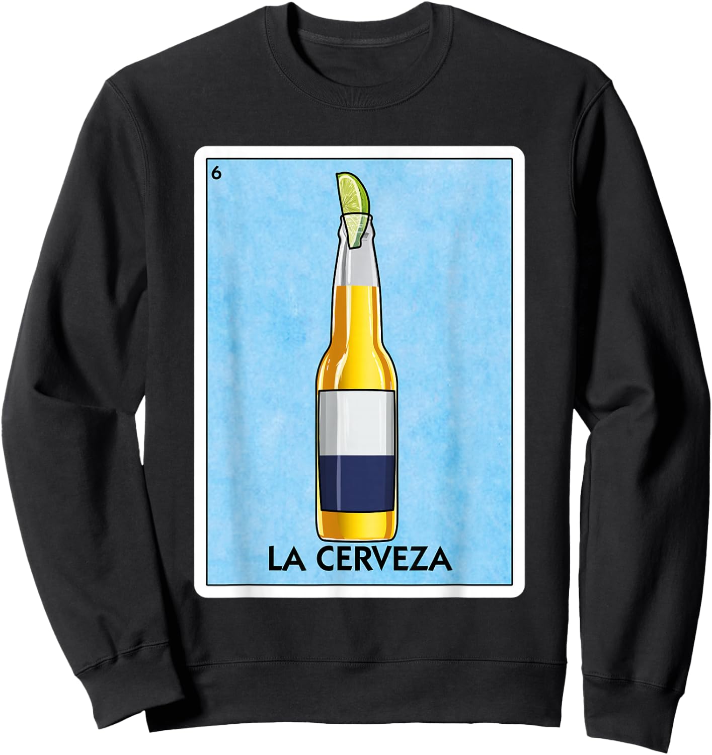 La Cerveza Mexican Beer with Lime Mexican Card Game Small Sweatshirt - Sweatshirt | Black