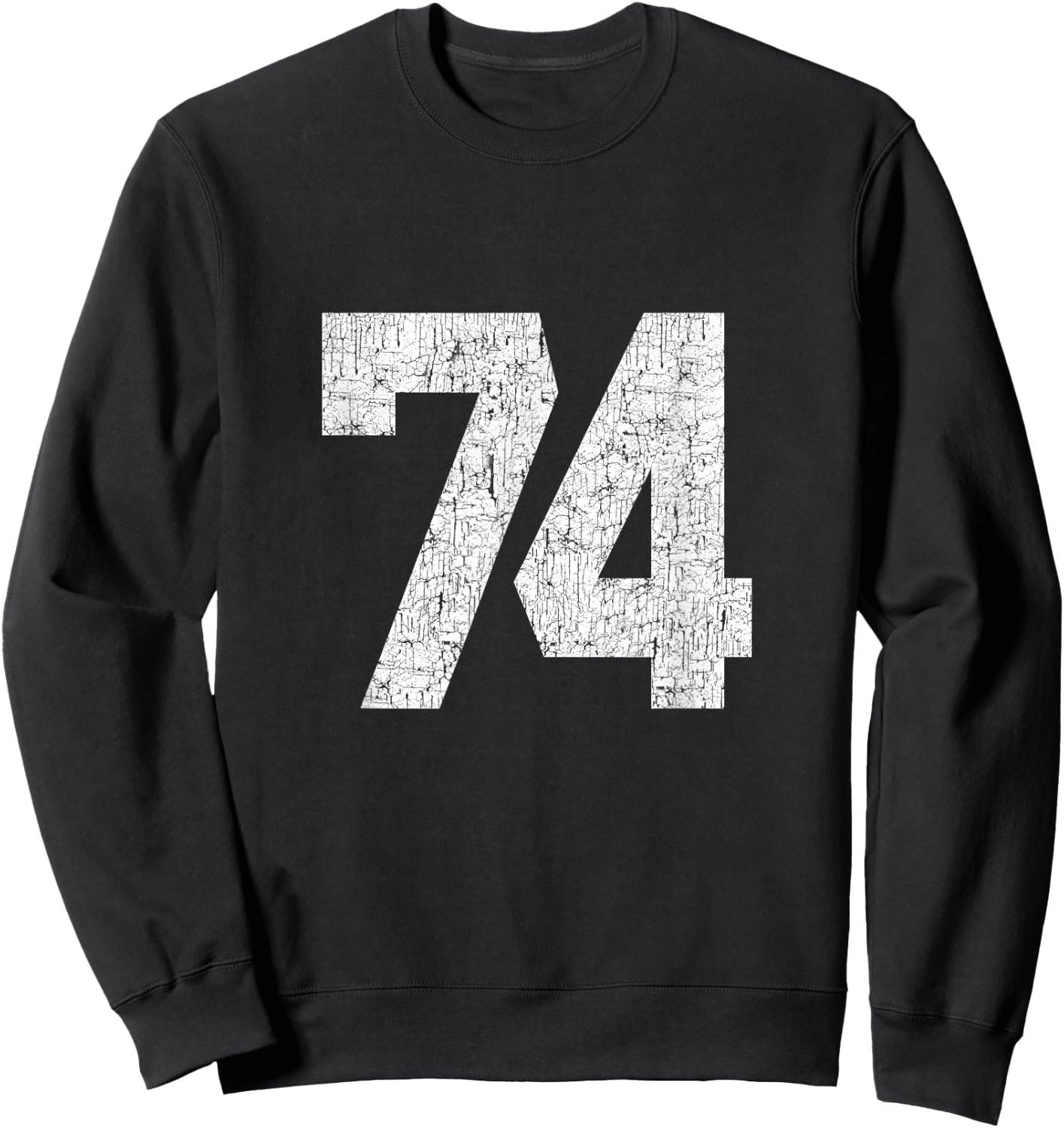 #74 Jersey Uniform Varsity Sports Number, 74th Birthday Sweatshirt - Sweatshirt | Black