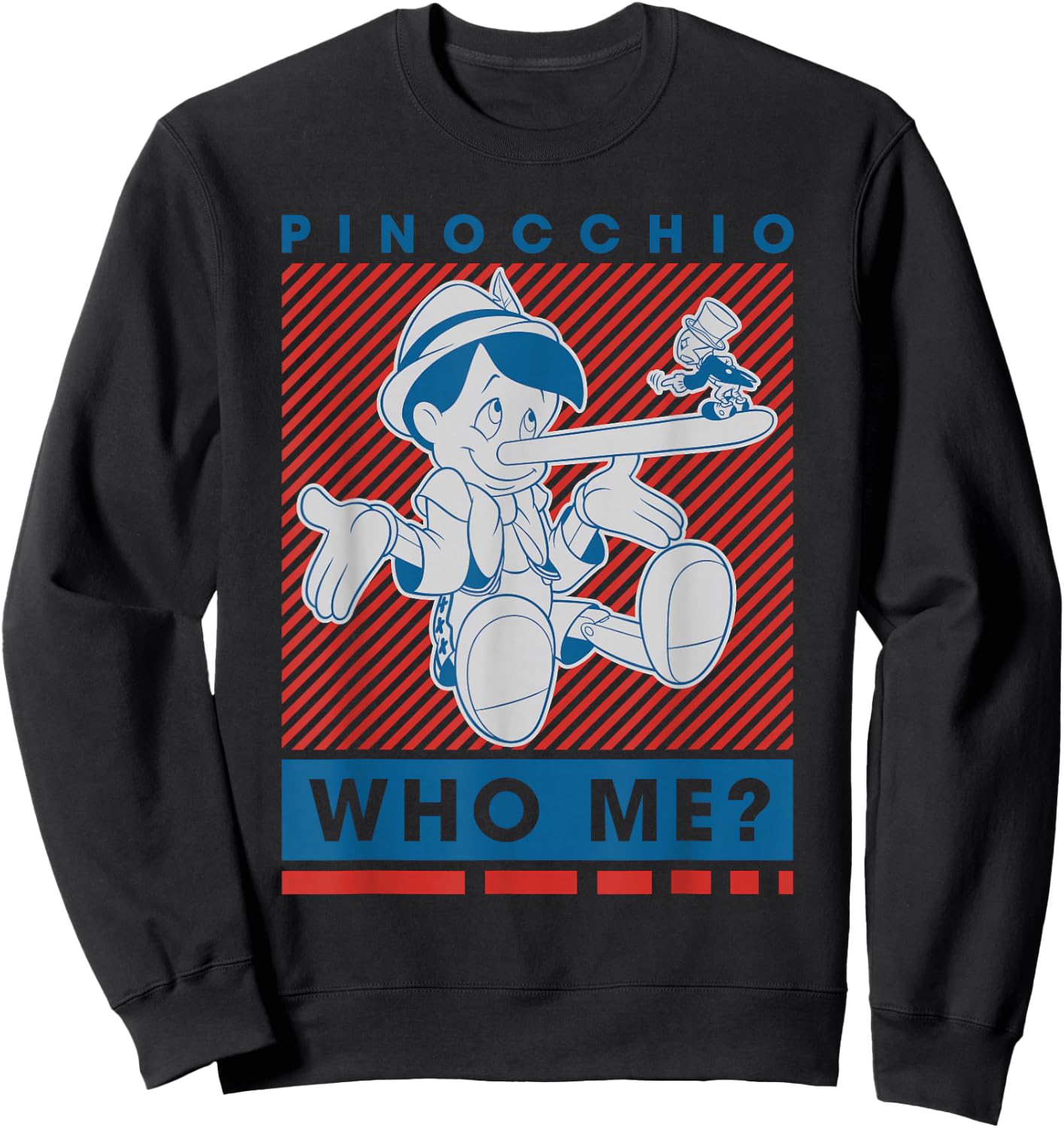 Disney Pinocchio and Jiminy Cricket Who Me? Sweatshirt - Sweatshirt | Black
