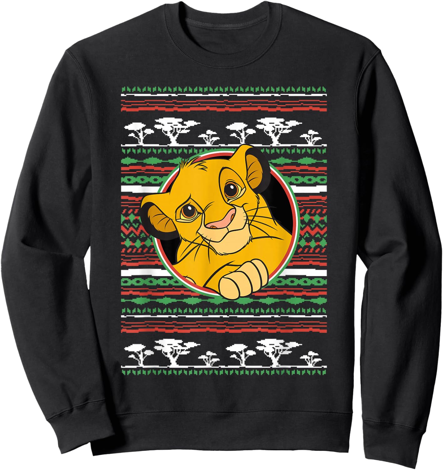 Disney The Lion King Simba Ugly Christmas Sweater Holiday Sweatshirt - Sweatshirt | Black