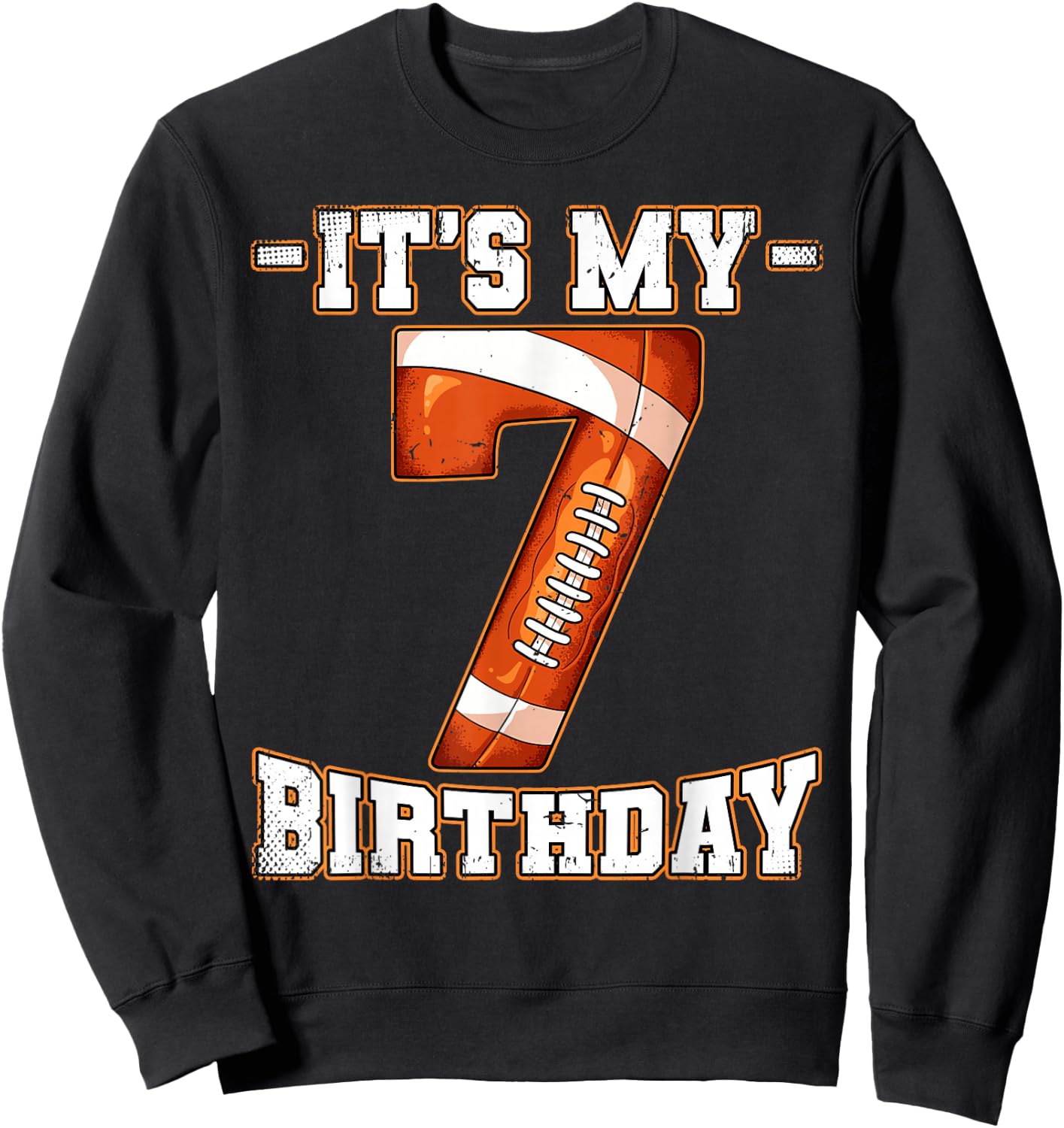 7th Birthday Football Sweatshirt - Sweatshirt | Black