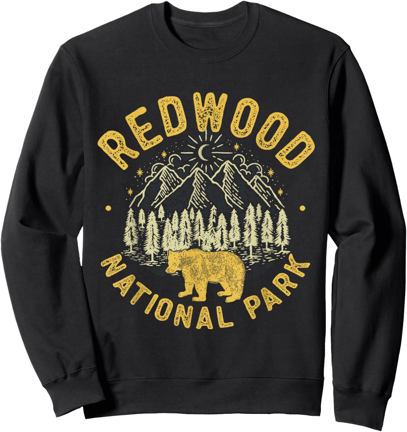Redwood National Park Bear California Redwood Forest Sweatshirt - Sweatshirt | Black