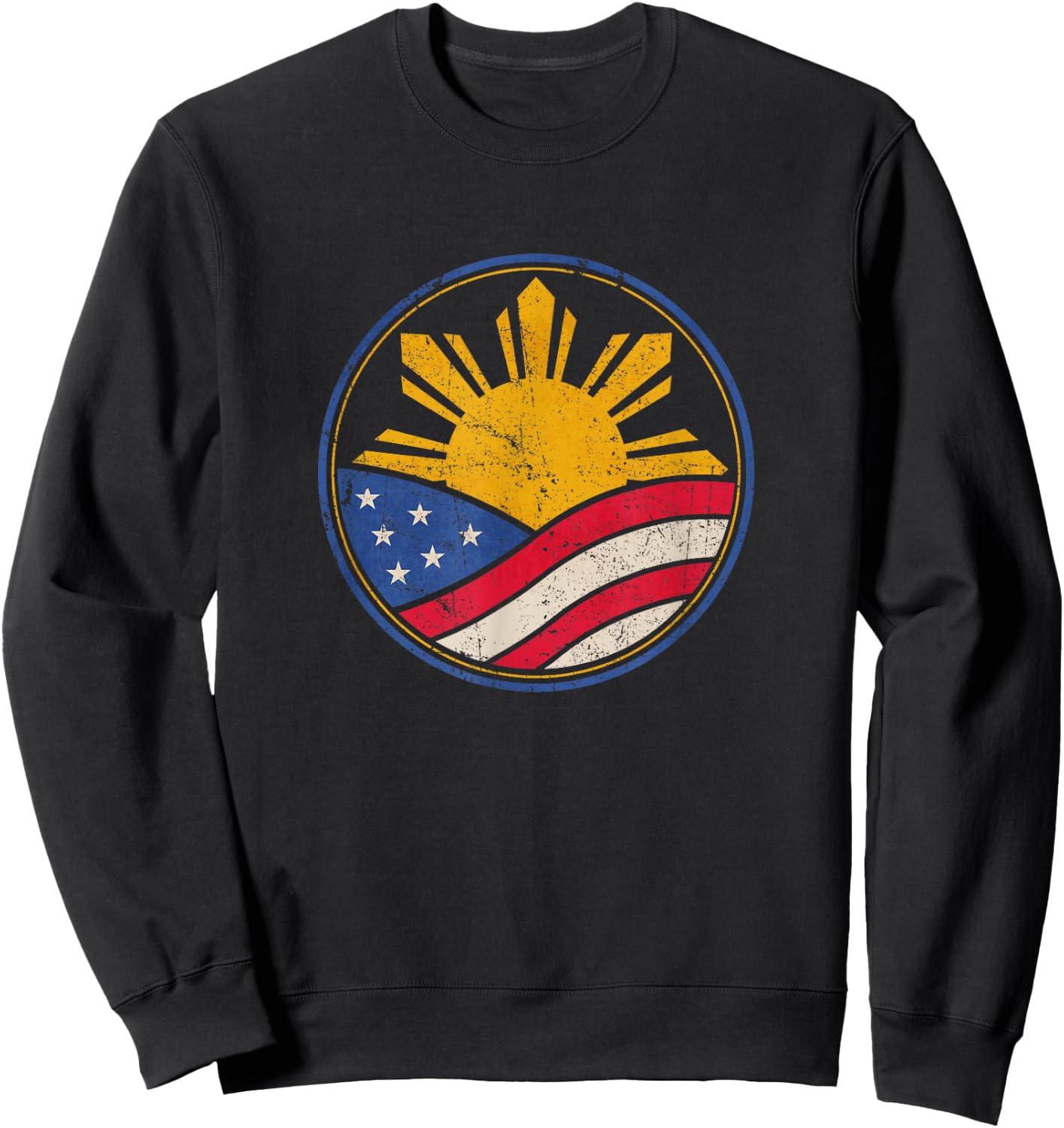 Filipino American Shirt Philippine USA Flag Pinoy Pride Sweatshirt - Sweatshirt | Black