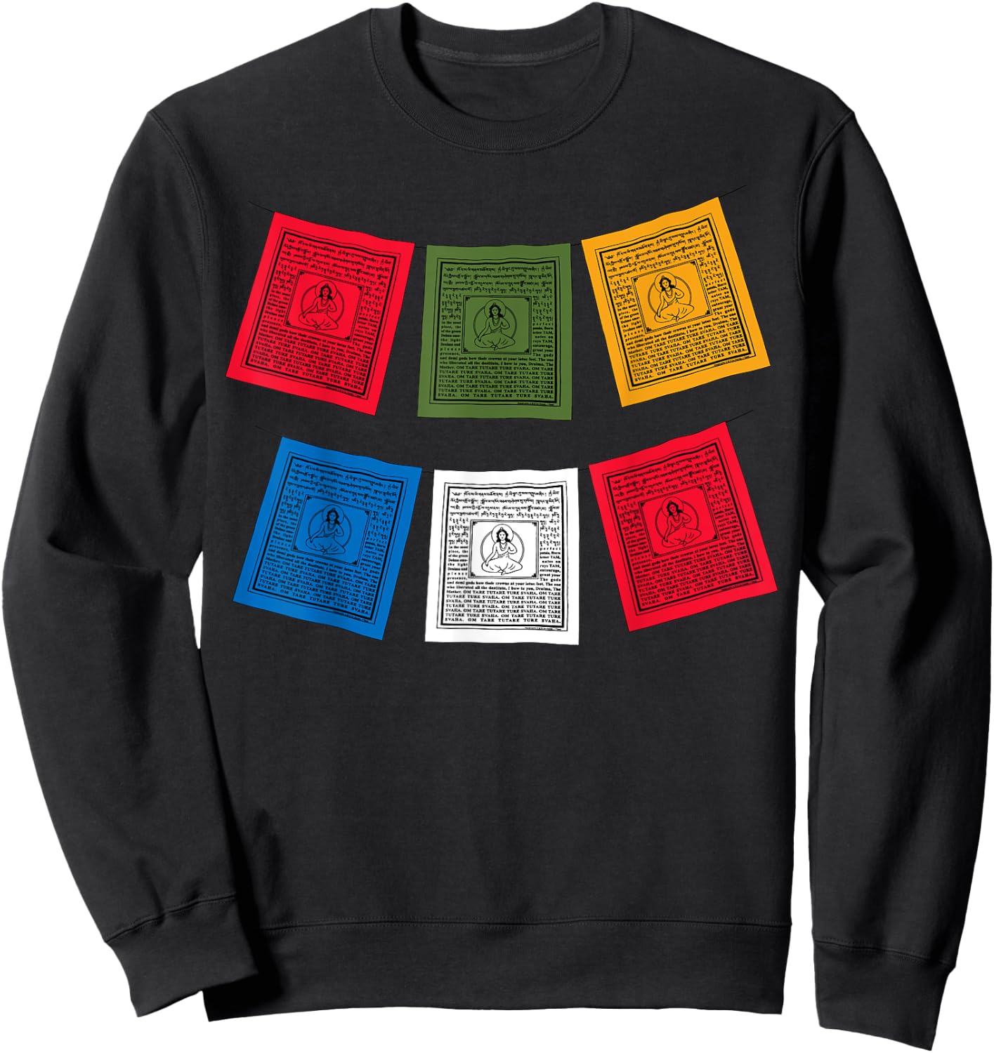 Tibetan Prayer Flags Sweatshirt - Sweatshirt | Black