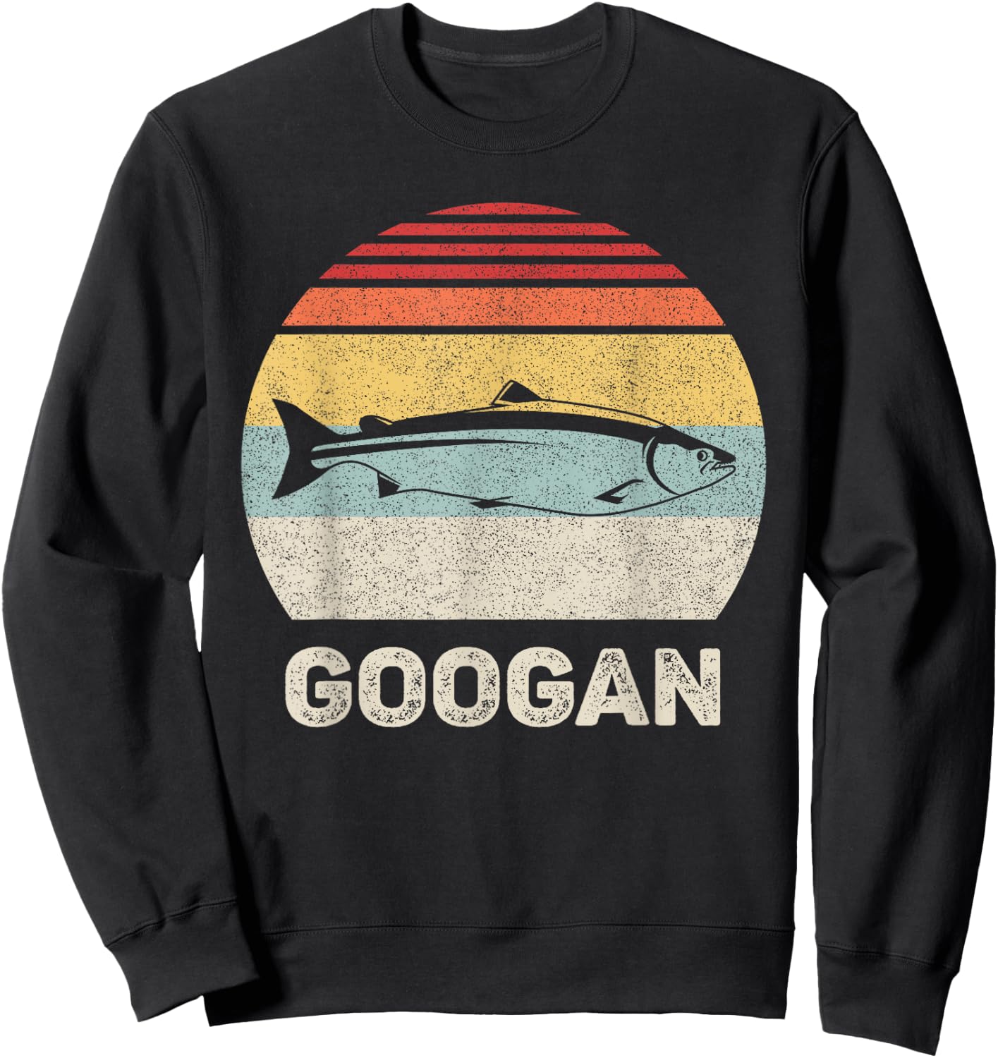 Retro Googan Fish Shirt Fishing Vintage Sweatshirt - Sweatshirt | Black