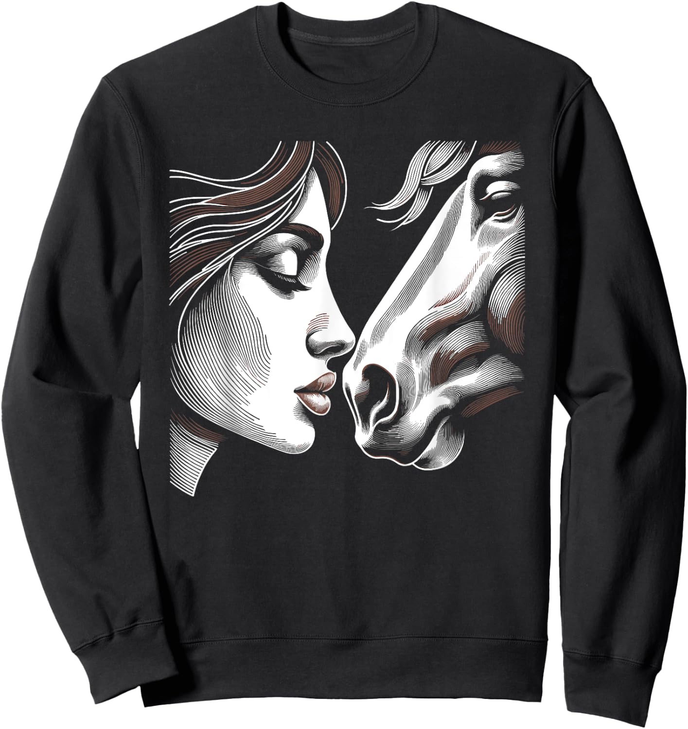 Horse Mom Equestrian Horseback Riding Cowgirl Sweatshirt - Sweatshirt | Black