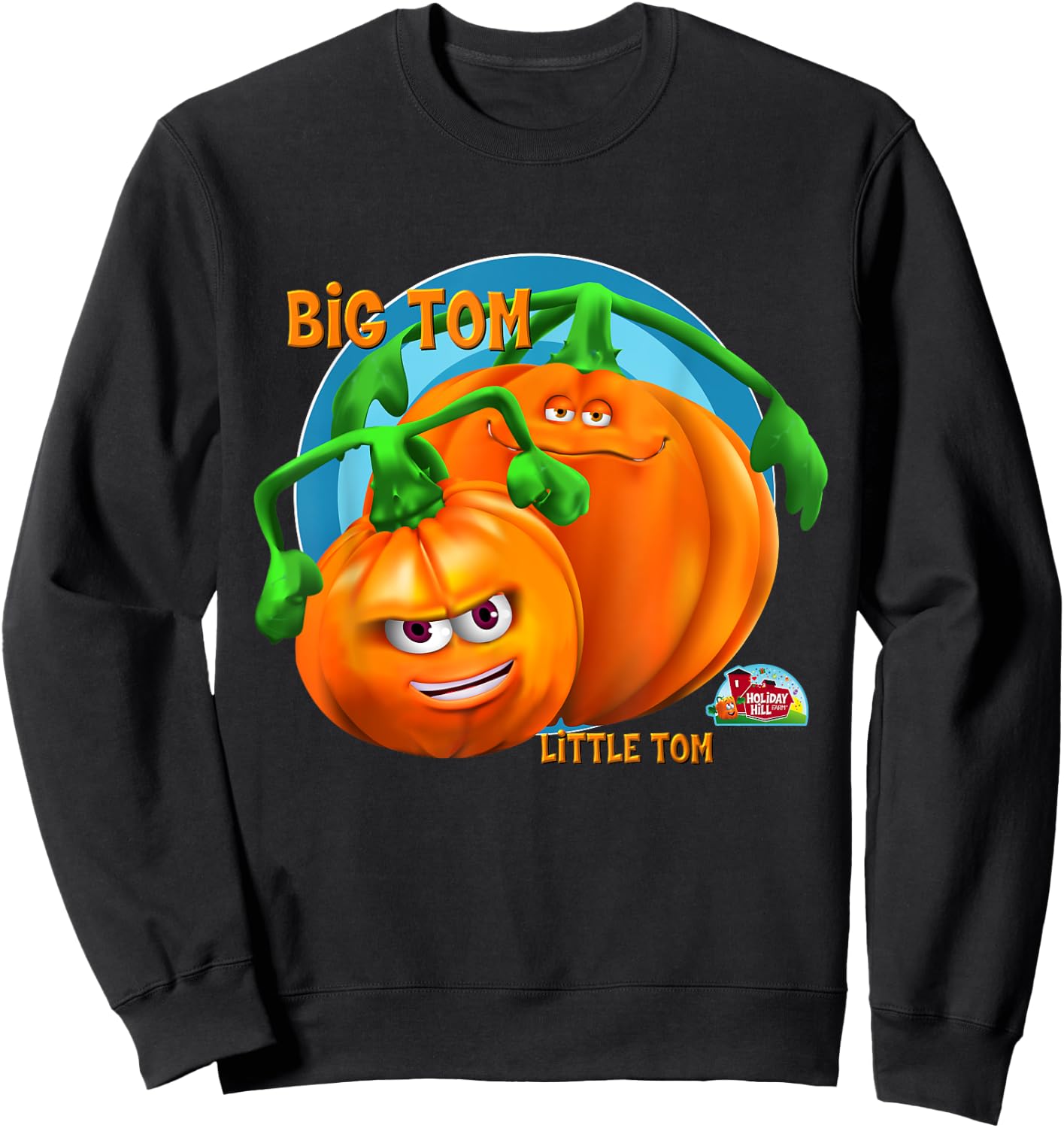 Spookley the Square Pumpkin Little Tom and Big Tom Character Sweatshirt - Sweatshirt | Black