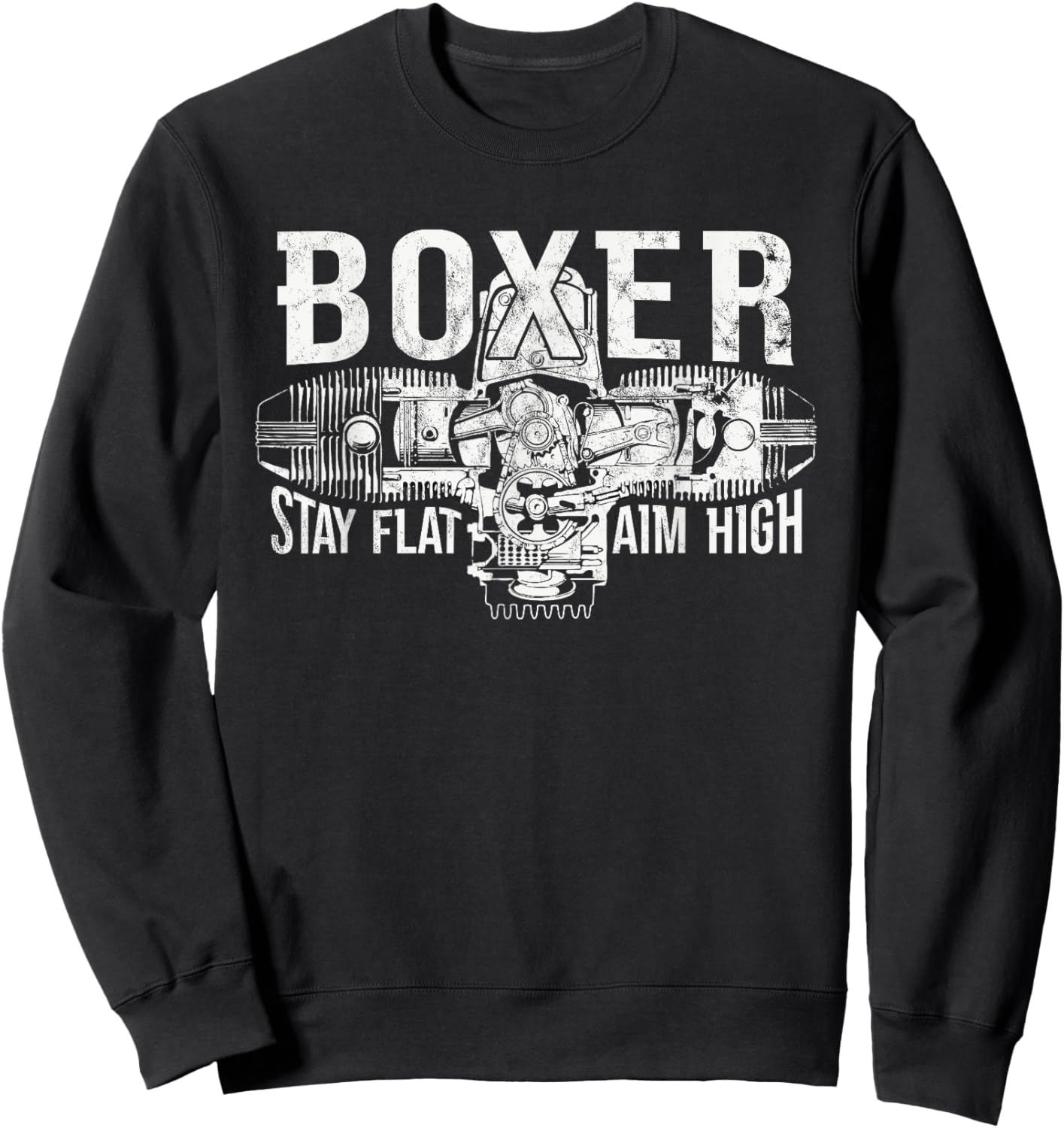 Boxer Motorcycle Biker Boxer Engine Double Cylinder Sweatshirt - Sweatshirt | Black