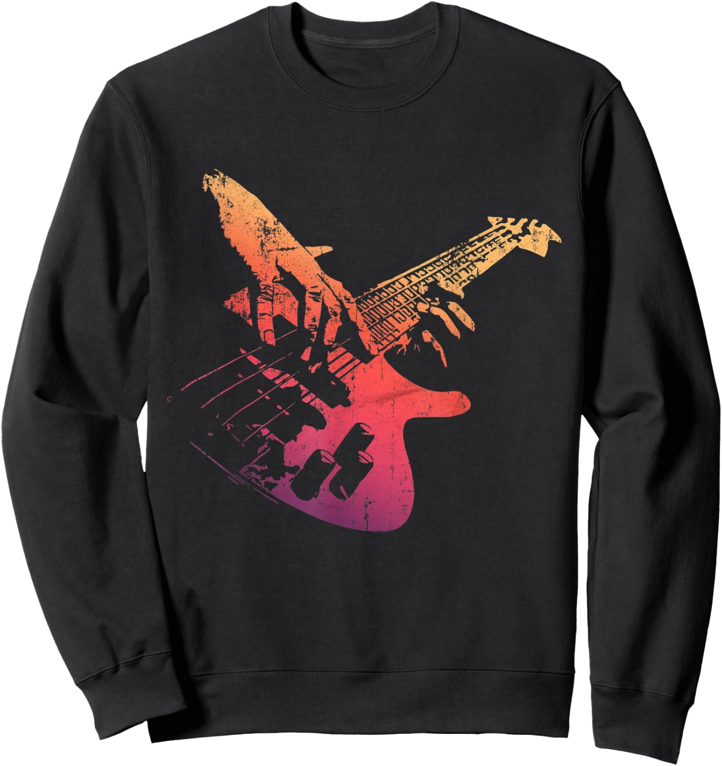 Bass Guitar Player Vintage Retro Gift Bassist Sweatshirt - Sweatshirt | Black