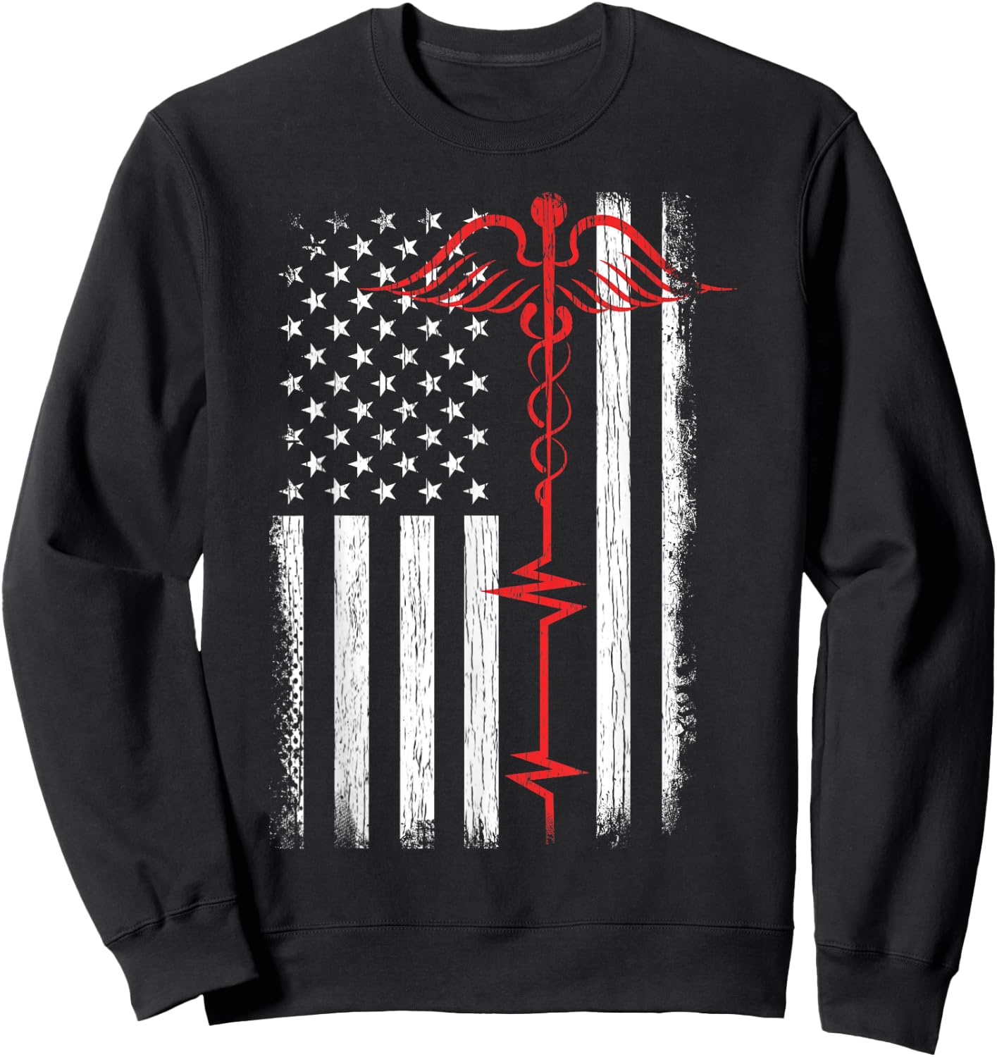 Patriot Apparel Nurse Hospital Health America USA Sweatshirt - Sweatshirt | Black