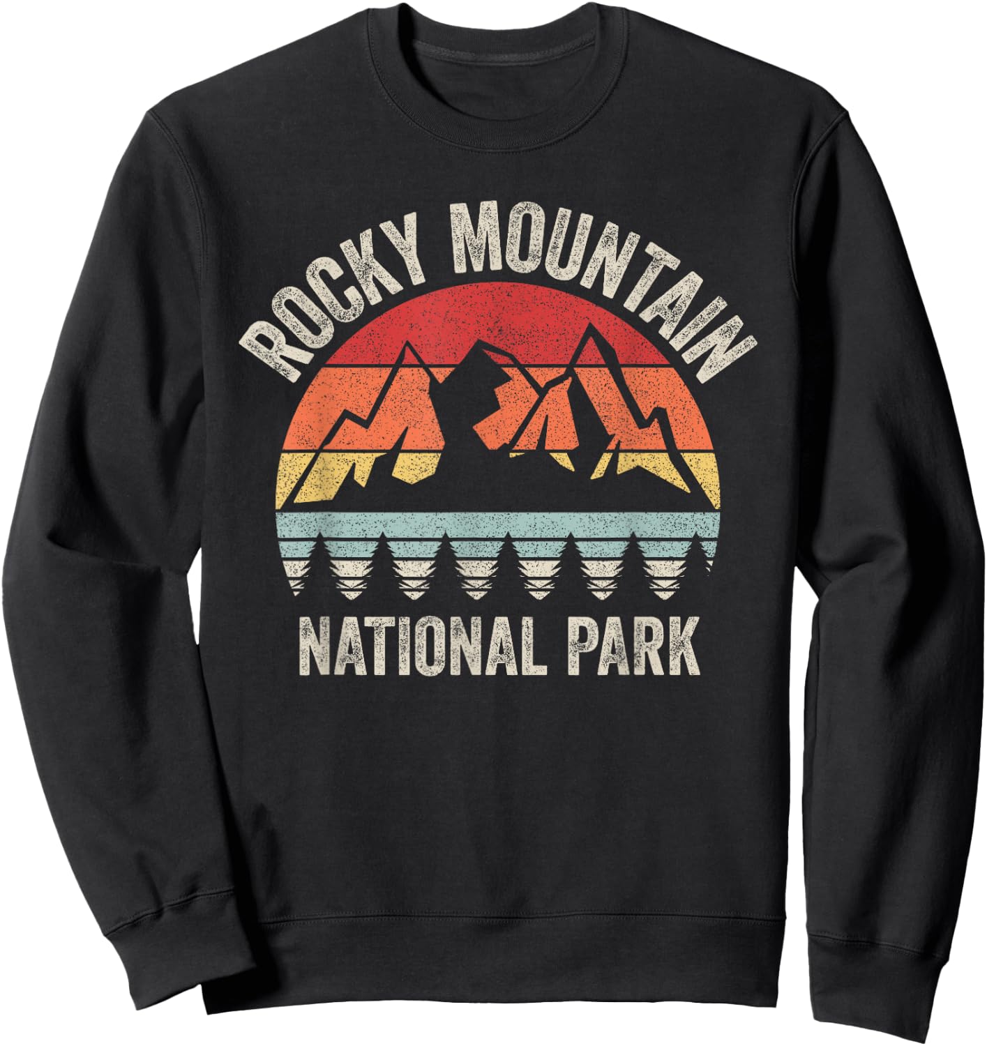 Vintage Retro Rocky Mountain National Park Sweatshirt - Sweatshirt | Black
