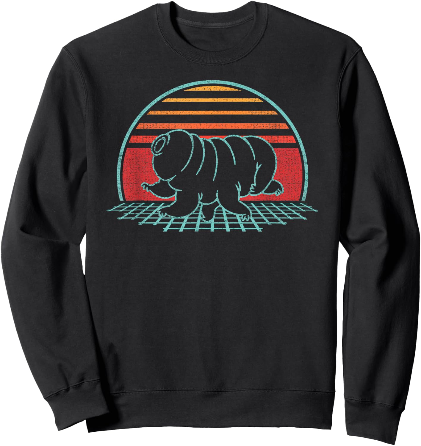 Tardigrade Water Bear Microbiology Retro Vintage 80s Style Sweatshirt - Sweatshirt | Black