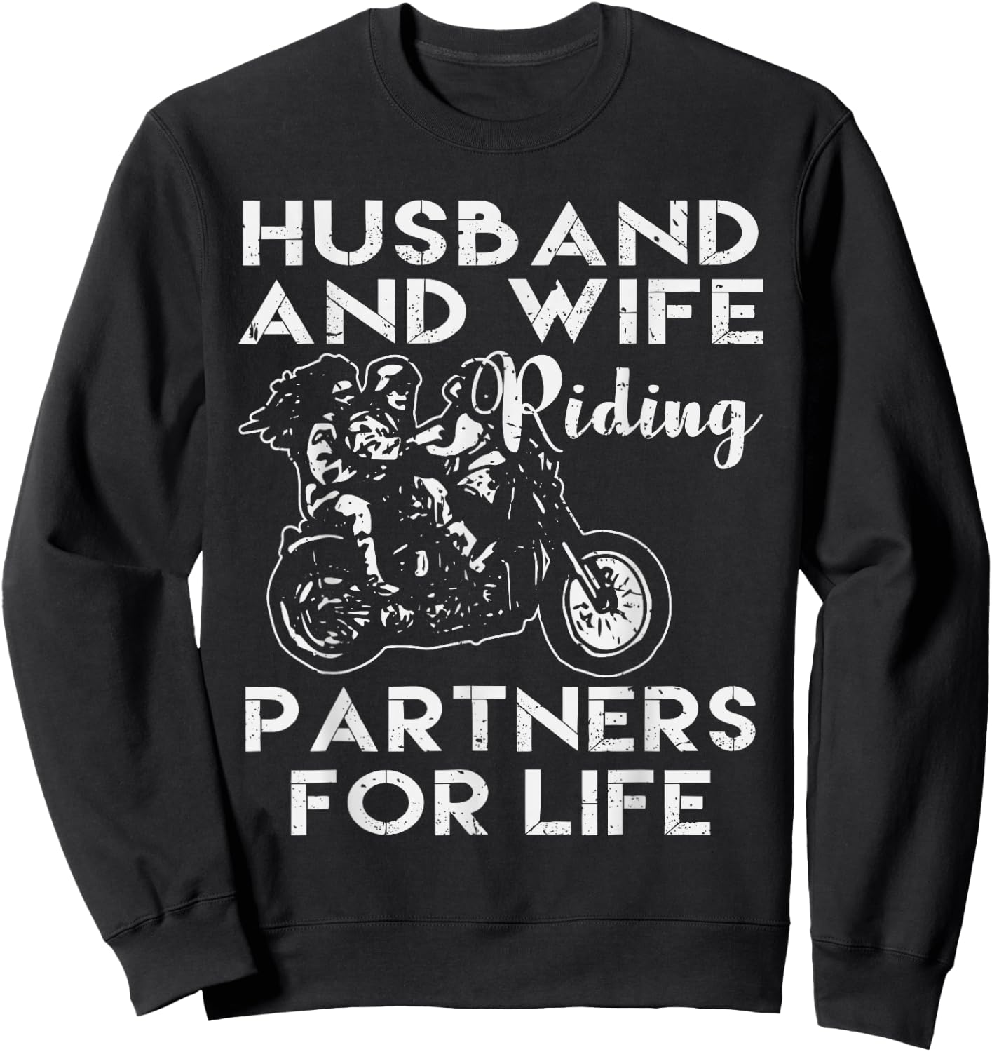 Husband and Wife-riding Partner for Life Sweatshirt - Sweatshirt | Black